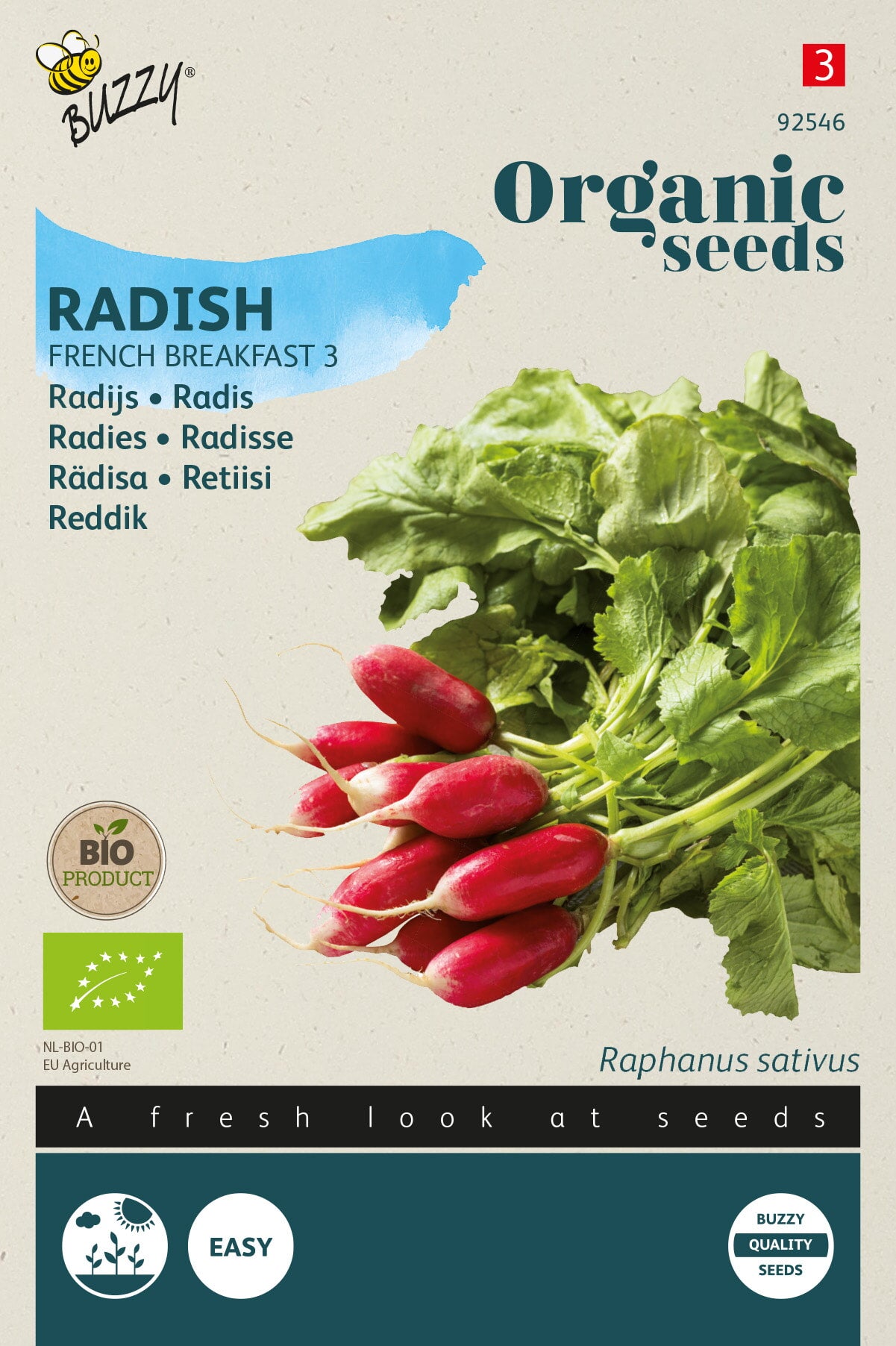 Buzzy Organic Seeds BIO Radieschen French Breakfast 3