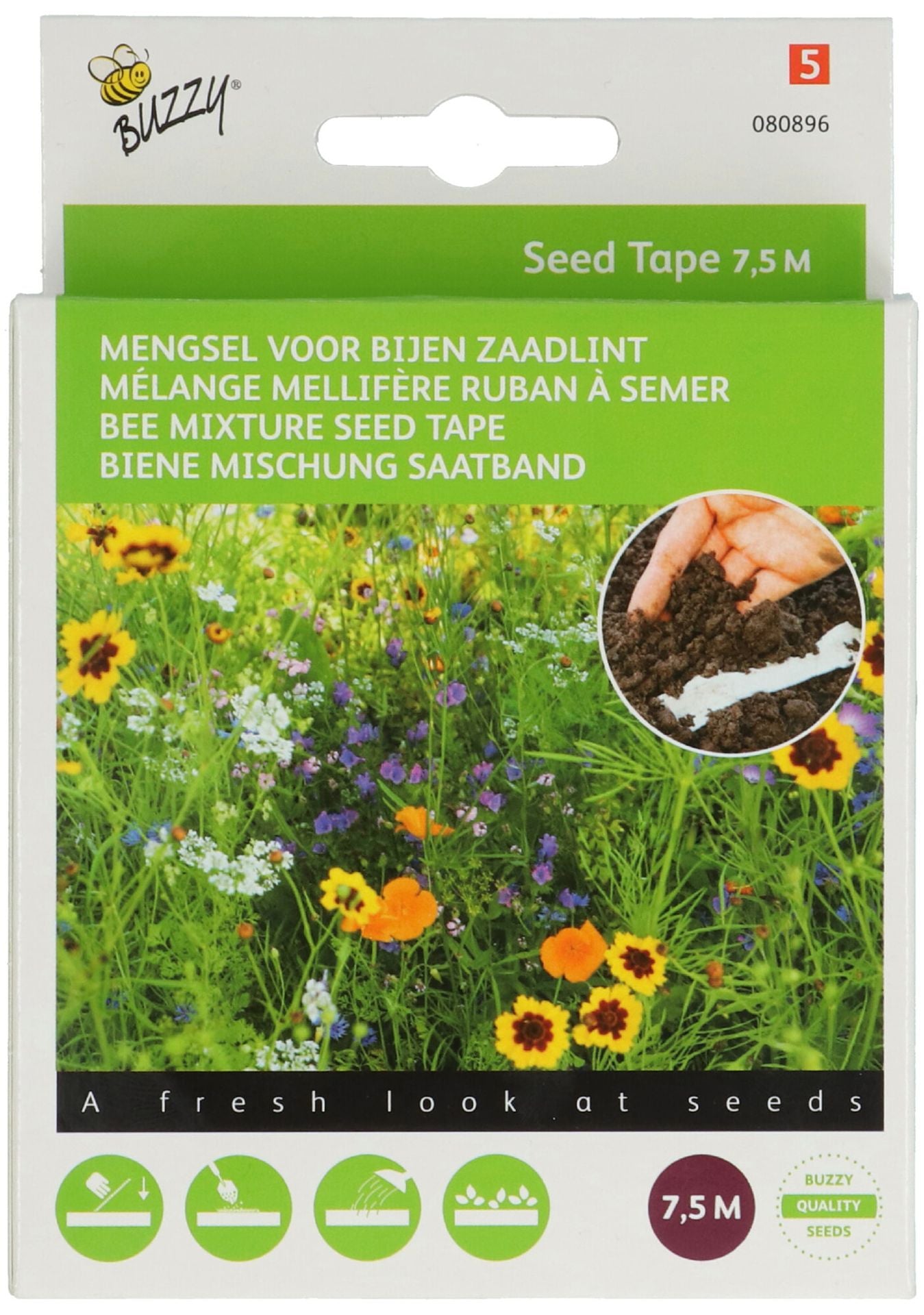 Buzzy Seeds Blumenwiese Biene Mischung Saatband