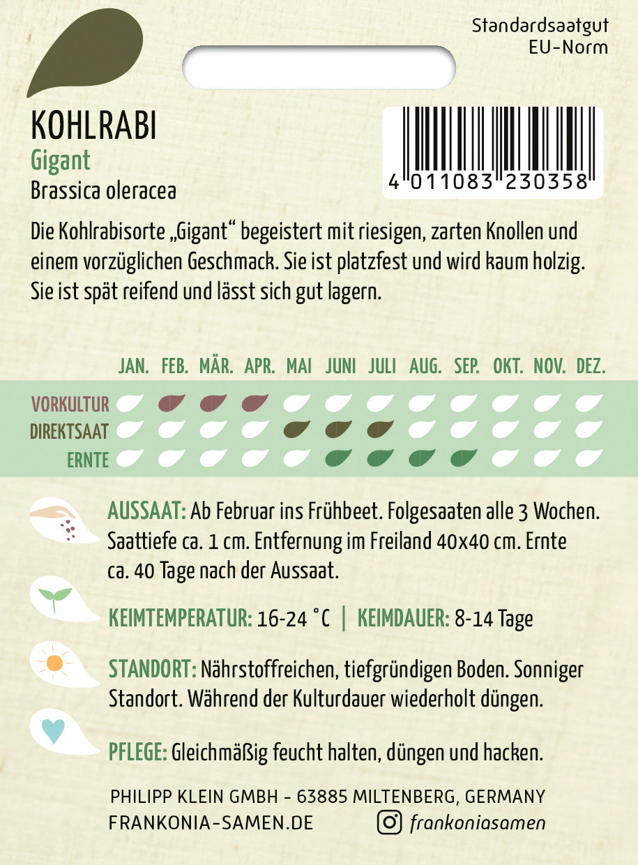 Frankonia Samen Kohlrabi Gigant