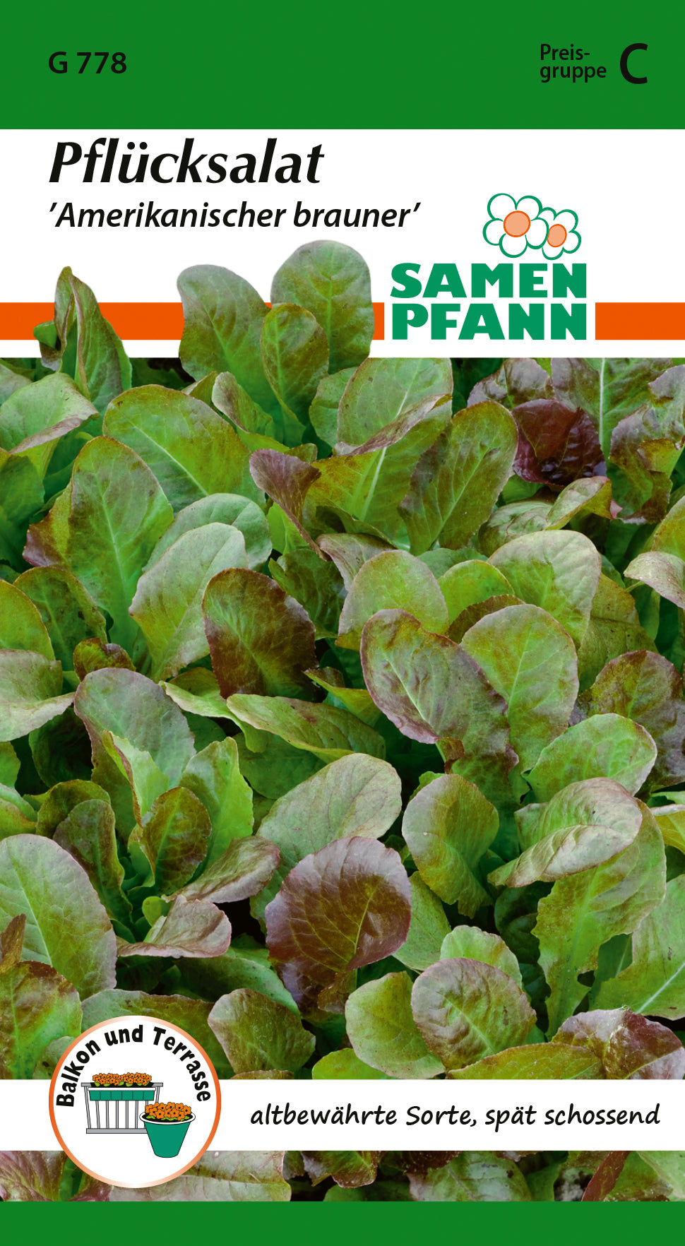 Samen Pfann Pflücksalat Amerikanischer Brauner