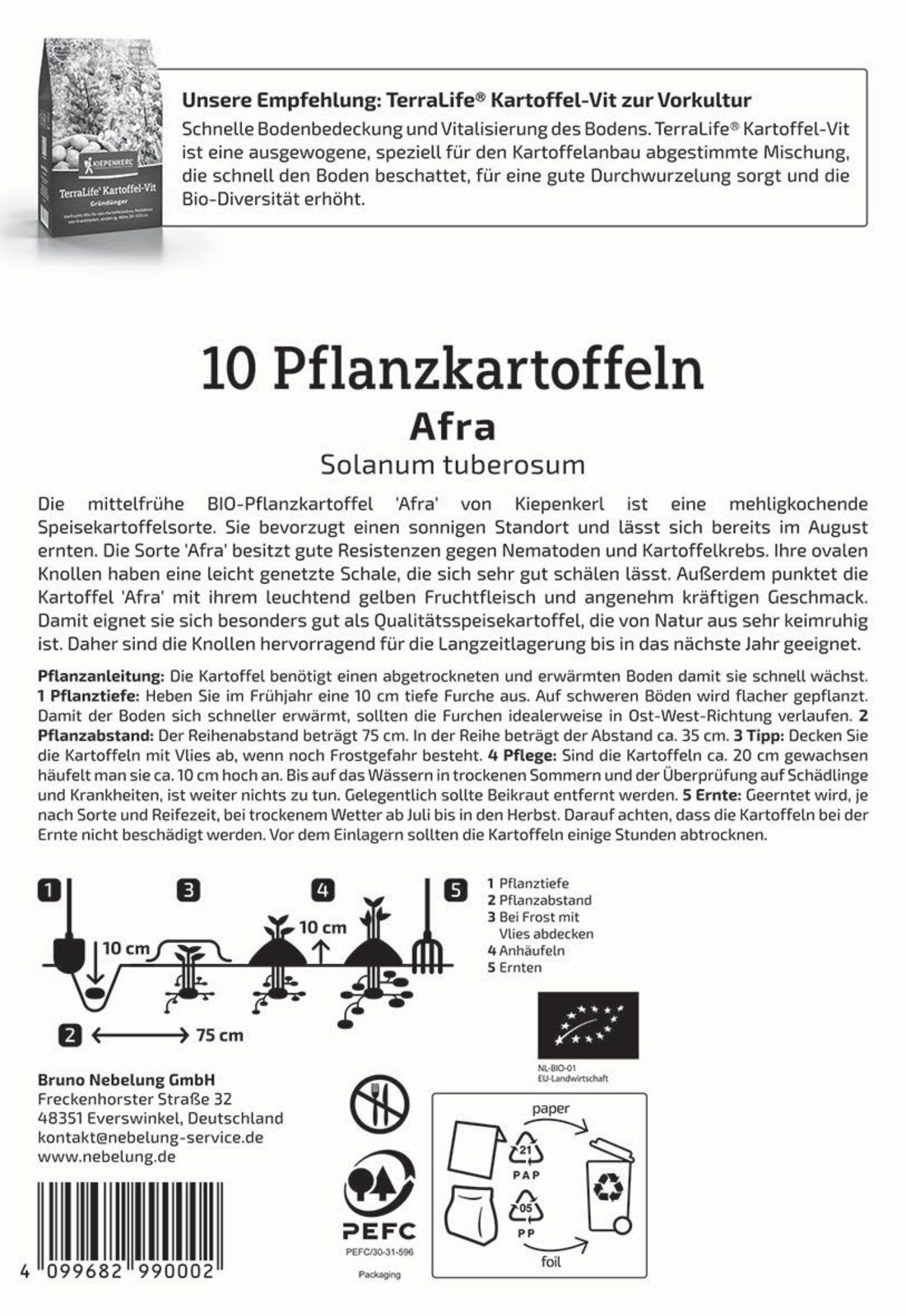 Kiepenkerl BIO Pflanzkartoffel Afra 10 Stück