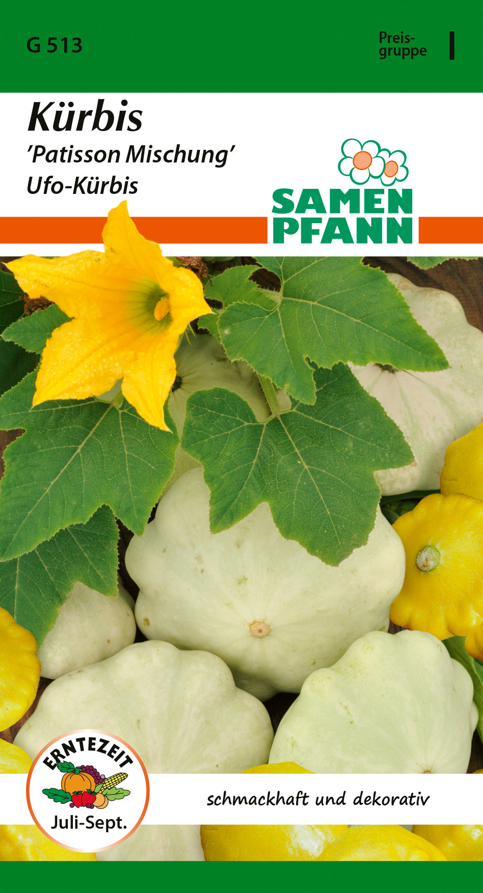 Samen Pfann Kürbis Patisson Mischung Ufo-Kürbis