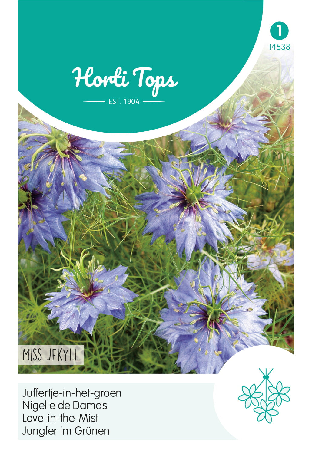 Horti Tops Jungfer im Grünen Damascena Miss Jekyll Blau