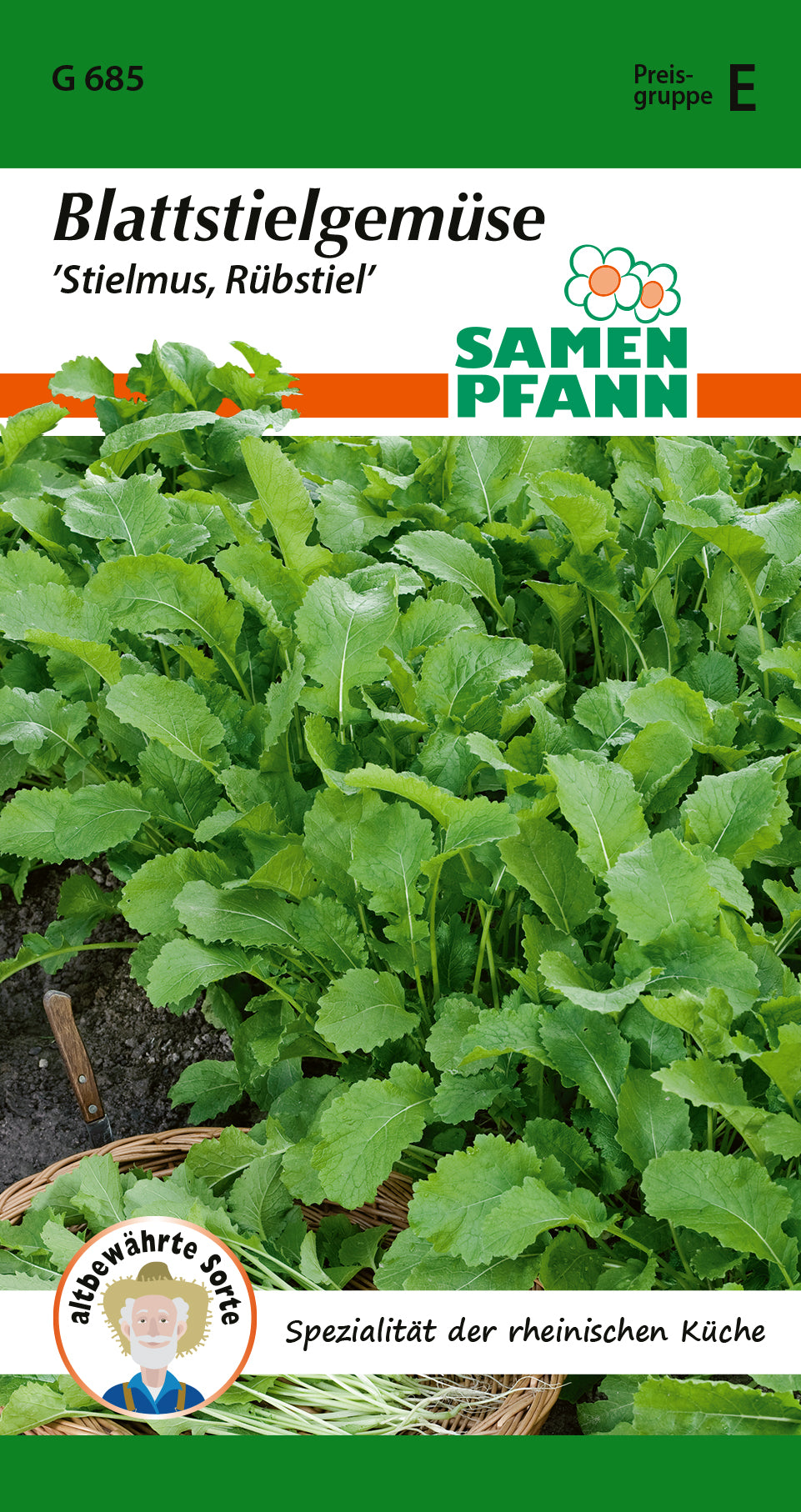 Samen Pfann Stielmus, Rübstiel Blattstielgemüse