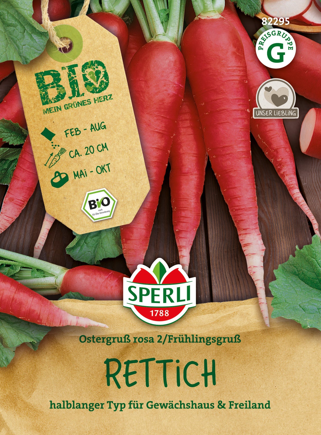 SPERLI BIO Rettich Ostergruß rosa 2 / Frühlingsgruß