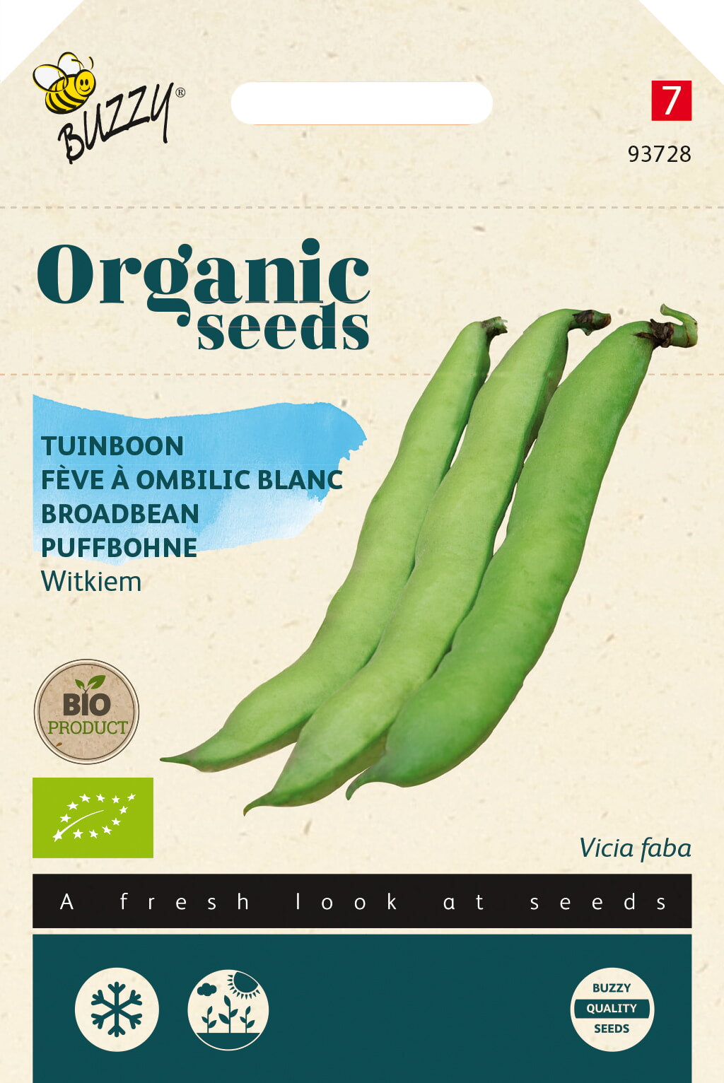 Buzzy Organic Seeds BIO Prukbohnen Witkiem Vorteilspackung