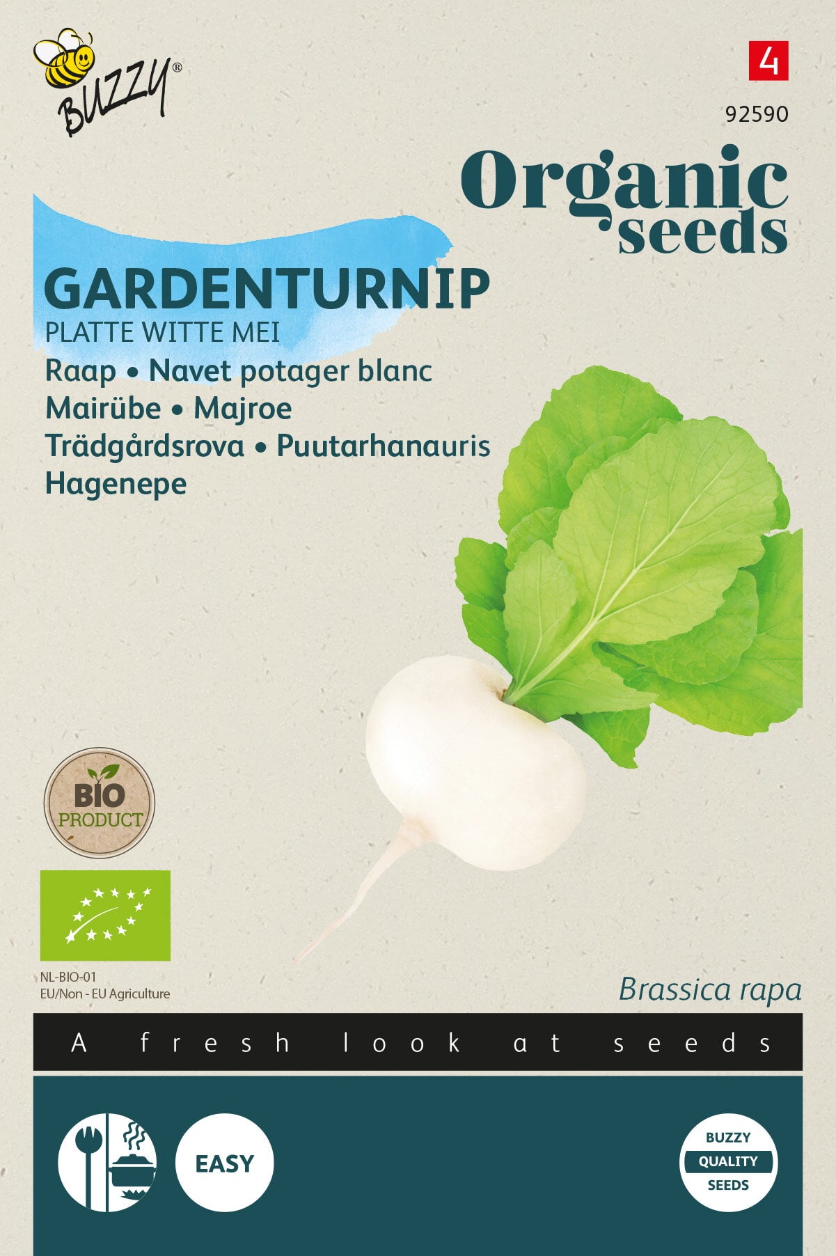 Buzzy Organic Seeds BIO Mairüben Hollandische Weiße
