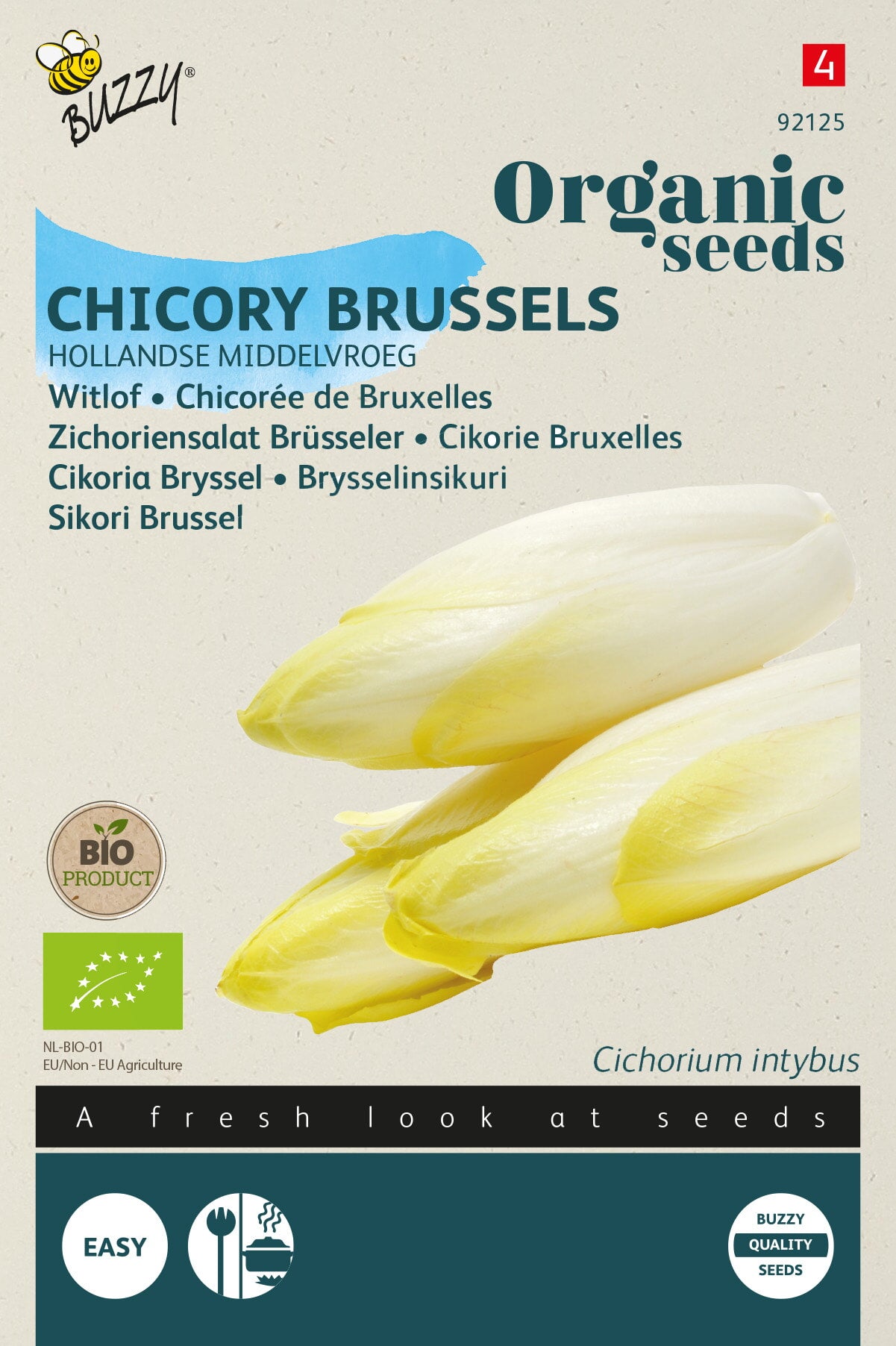 Buzzy Organic Seeds BIO Zichoriensalat Brüsseler Hollandse Middelvroeg