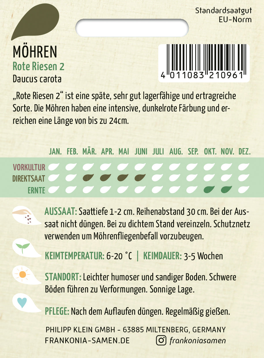 Frankonia Samen Möhren Rote Riesen 2