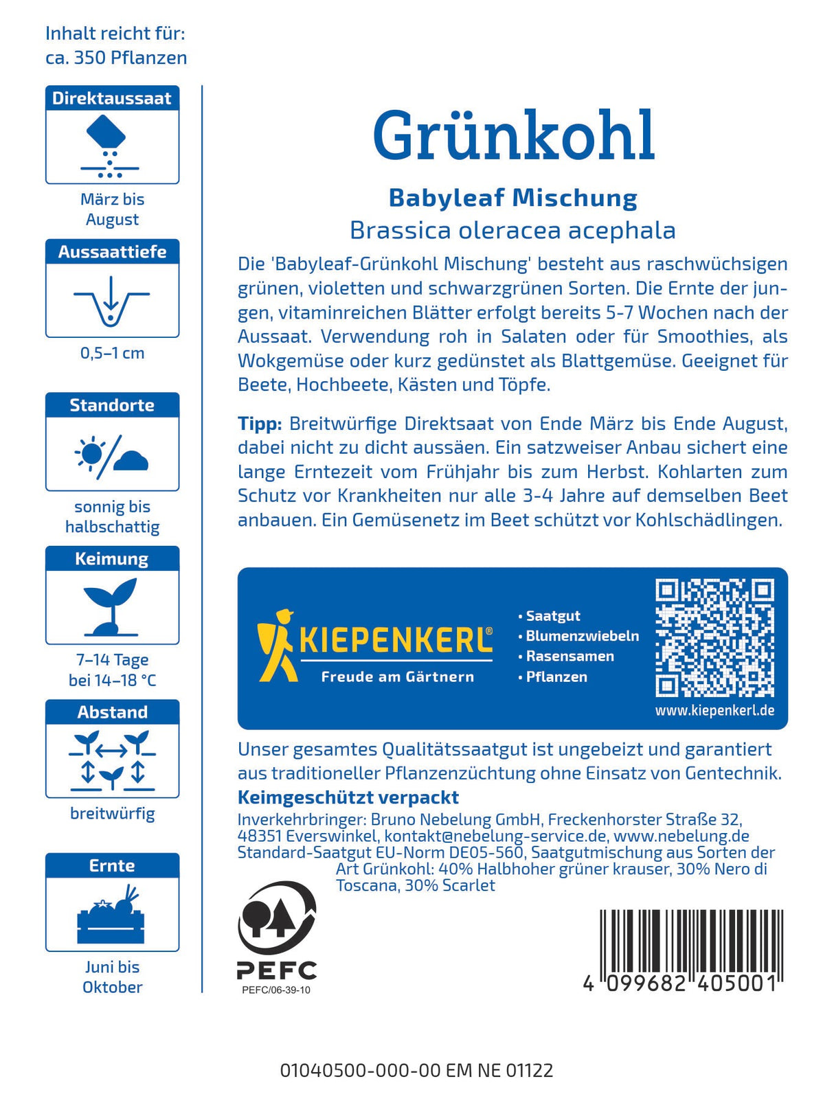 Kiepenkerl Kohl Babyleaf Mischung