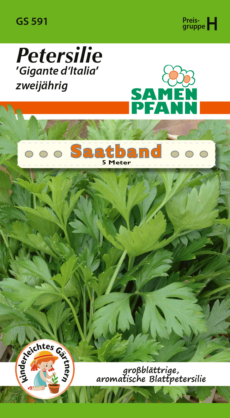 Samen Pfann Grüne Perle Petersilien Saatband