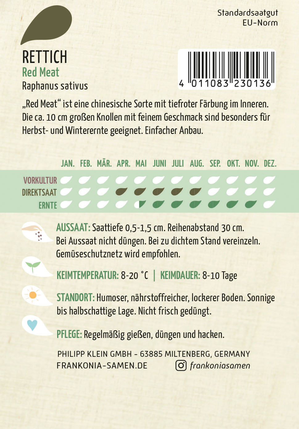 Frankonia Samen Rettich Red Meat