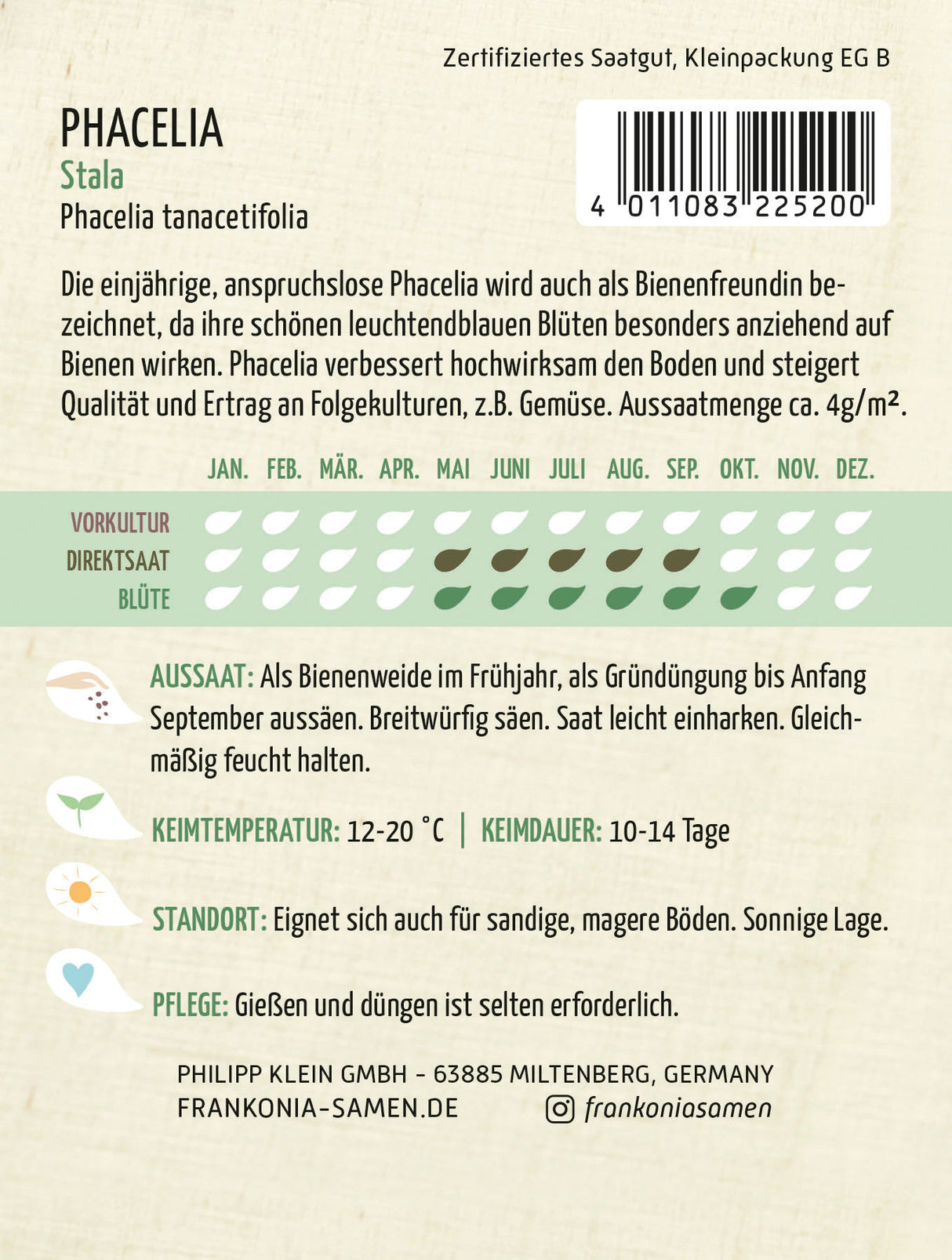 Frankonia Samen Phacelia Stala