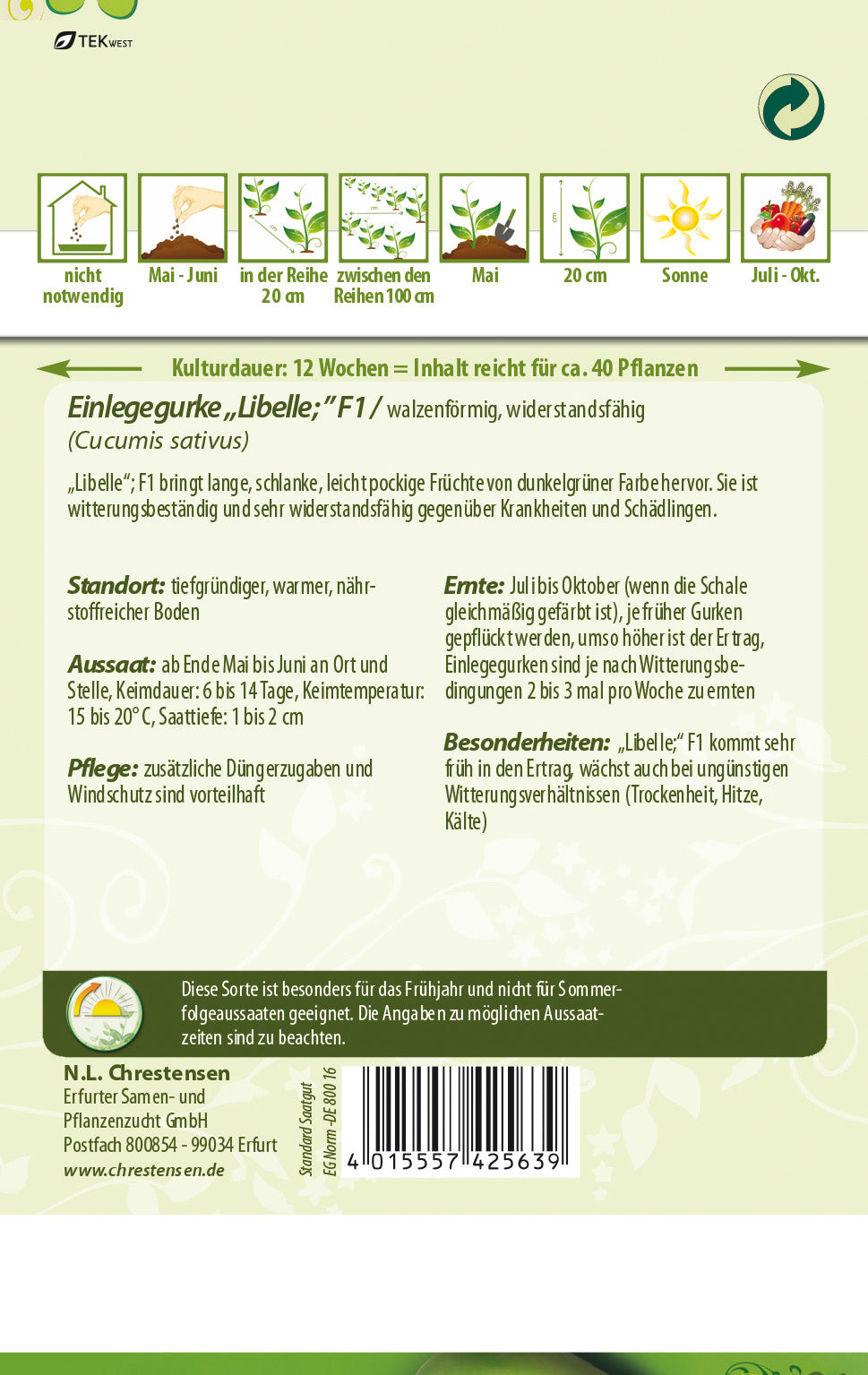 N.L. Chrestensen Einlegegurke Libelle, F1