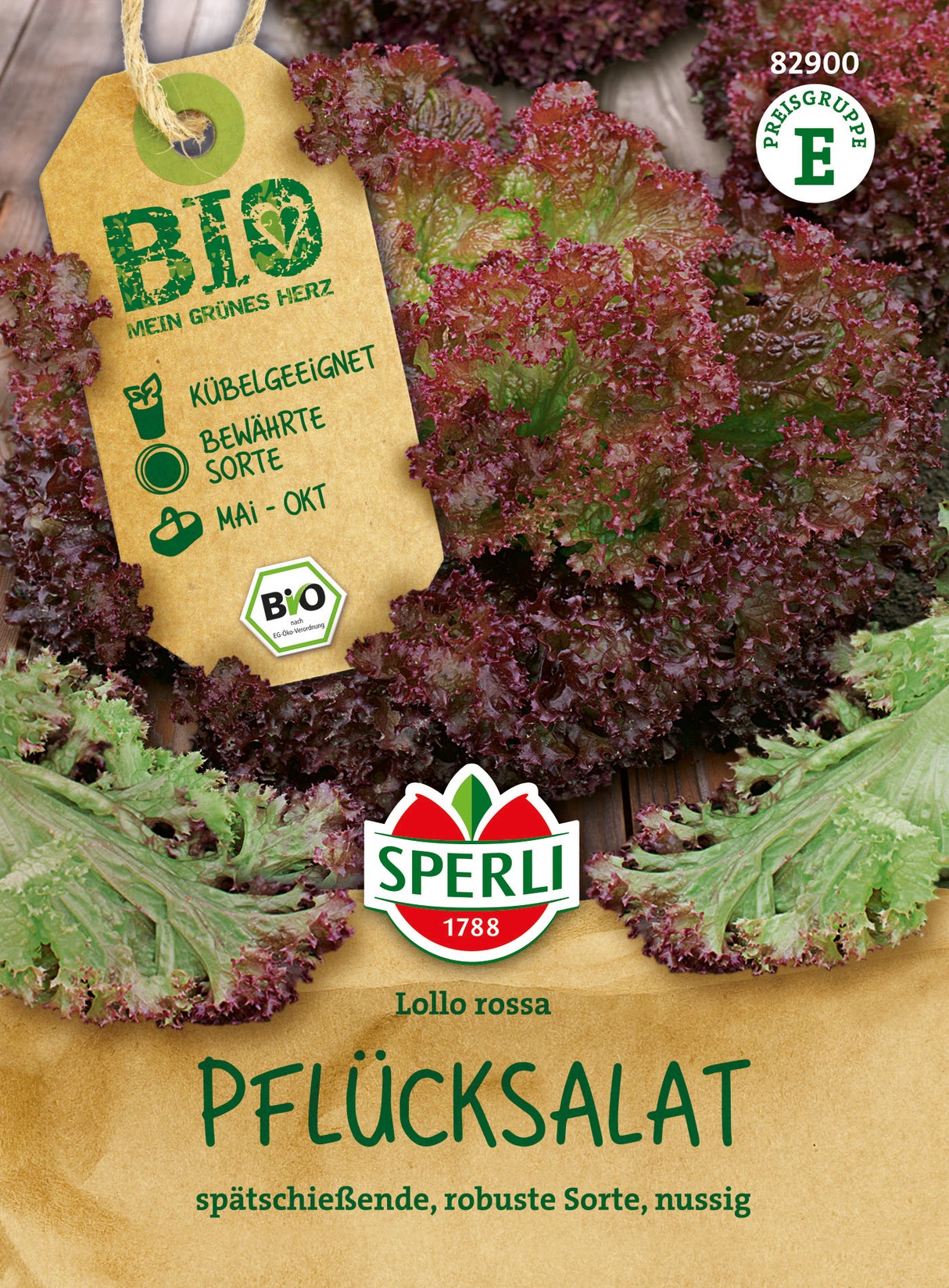 SPERLI BIO Pflück- & Schnittsalat Lollo rossa