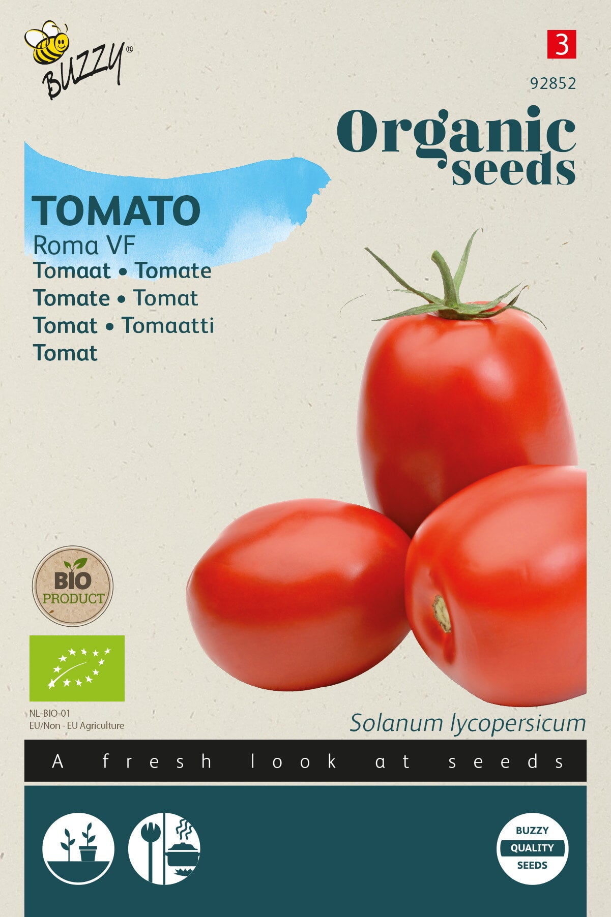 Buzzy Organic Seeds BIO Tomaten Roma VF