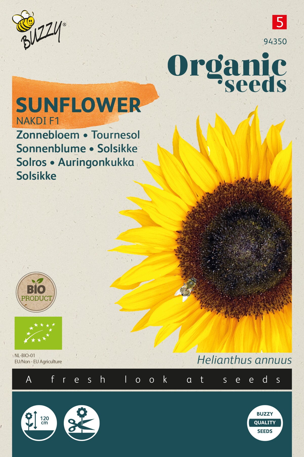 Buzzy Organic Seeds BIO Sonnenblumen Nakdi