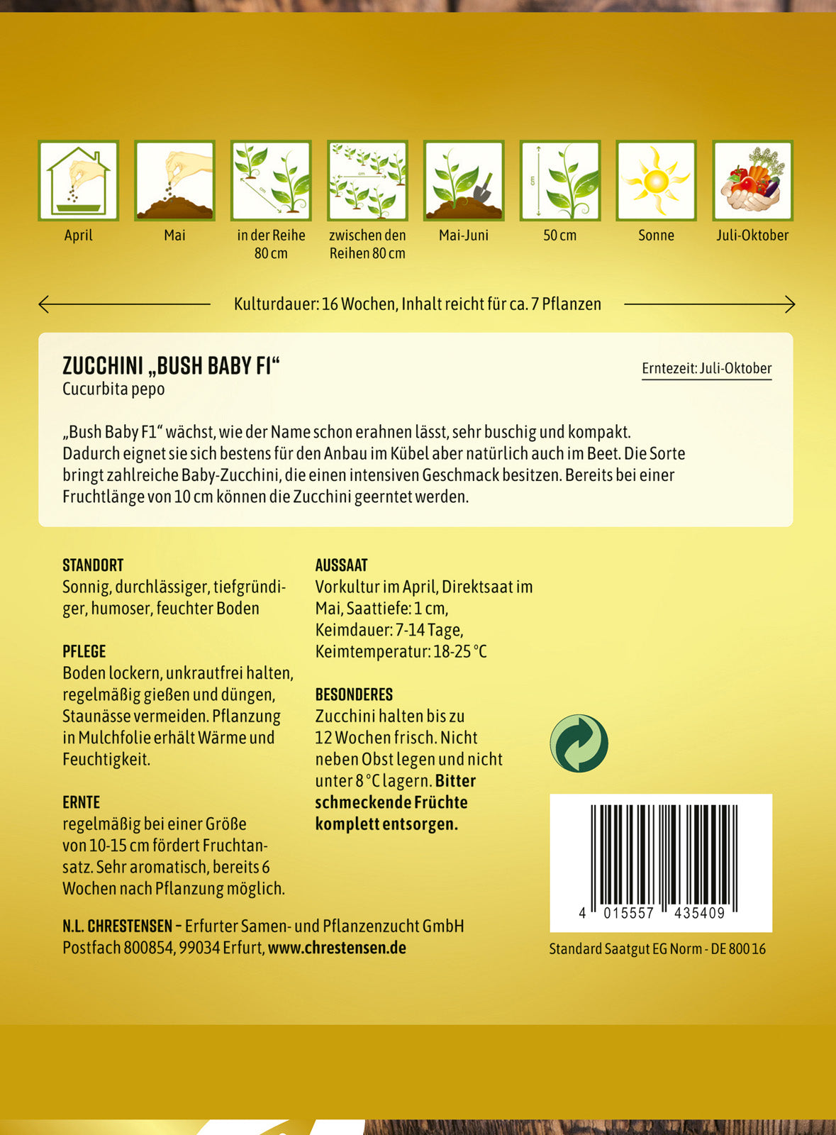 N.L. Chrestensen Zucchini Bush Baby F1