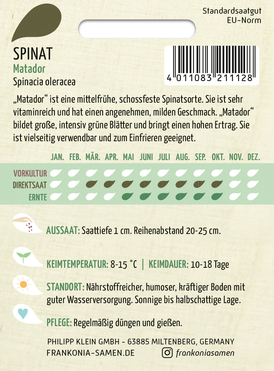 Frankonia Samen Spinat Matador