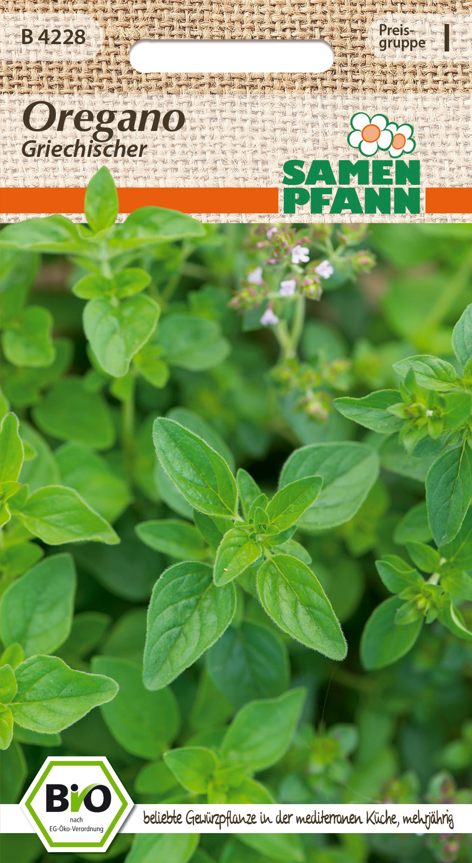 Samen Pfann BIO Oregano Griechischer, weißer Dost