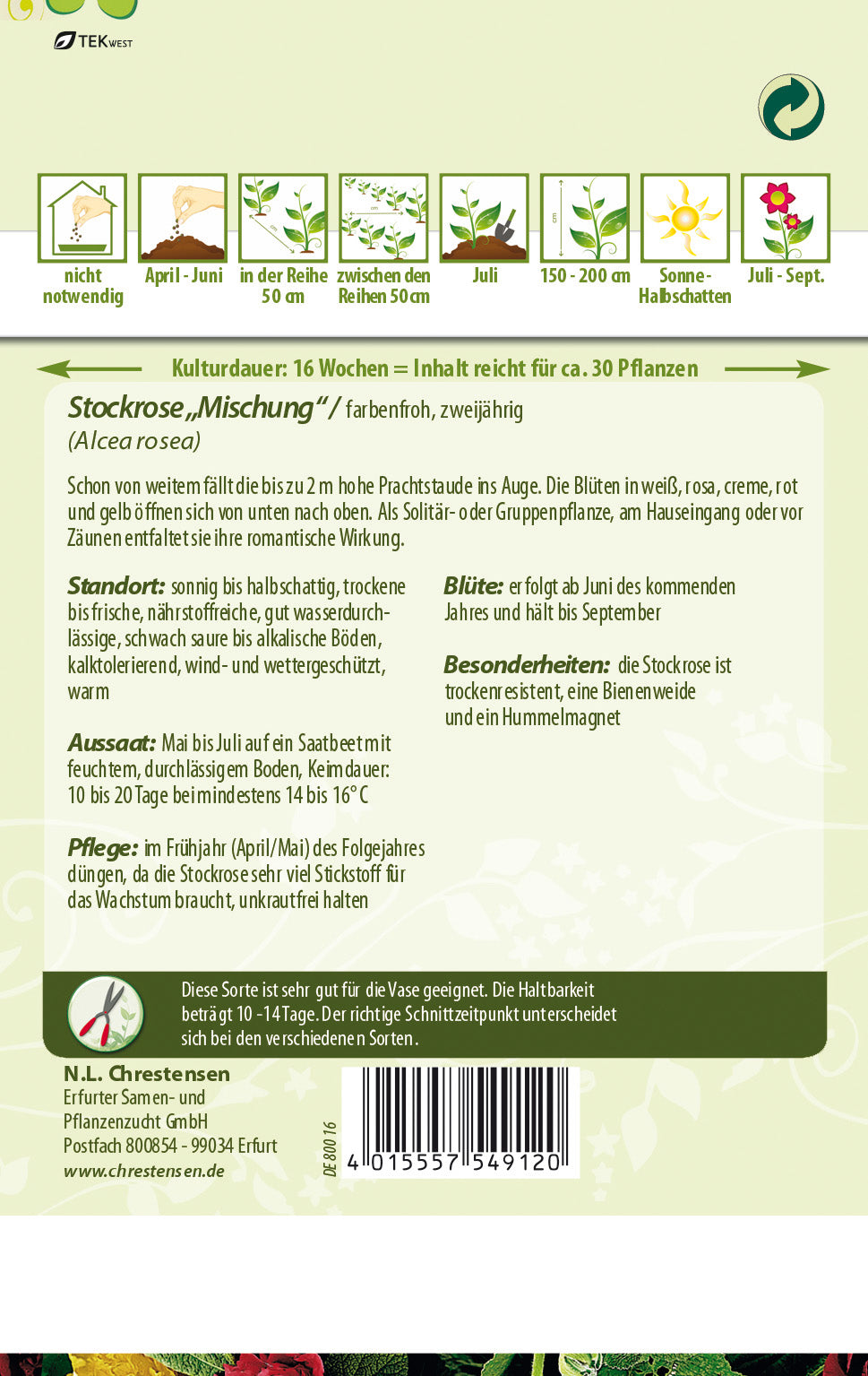 N.L. Chrestensen Stockrose Mischung