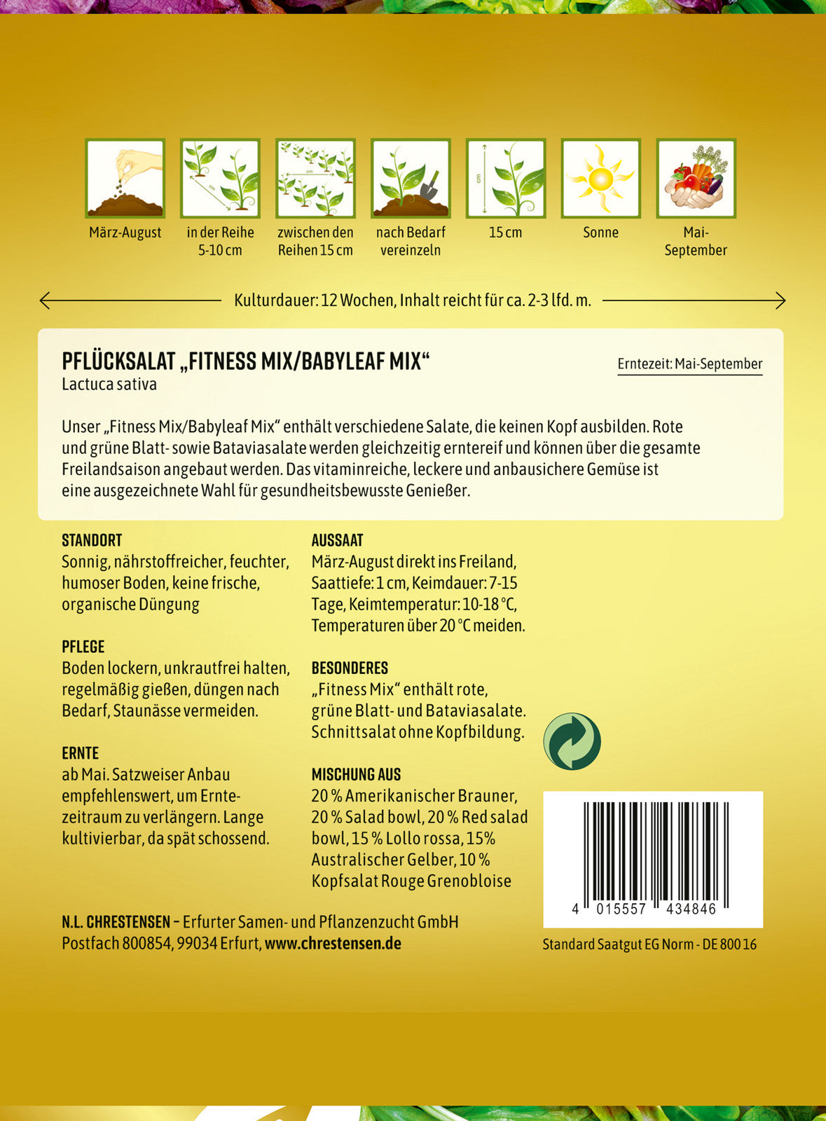 N.L. Chrestensen Pflücksalat Fitness Mix/Babyleaf Mix