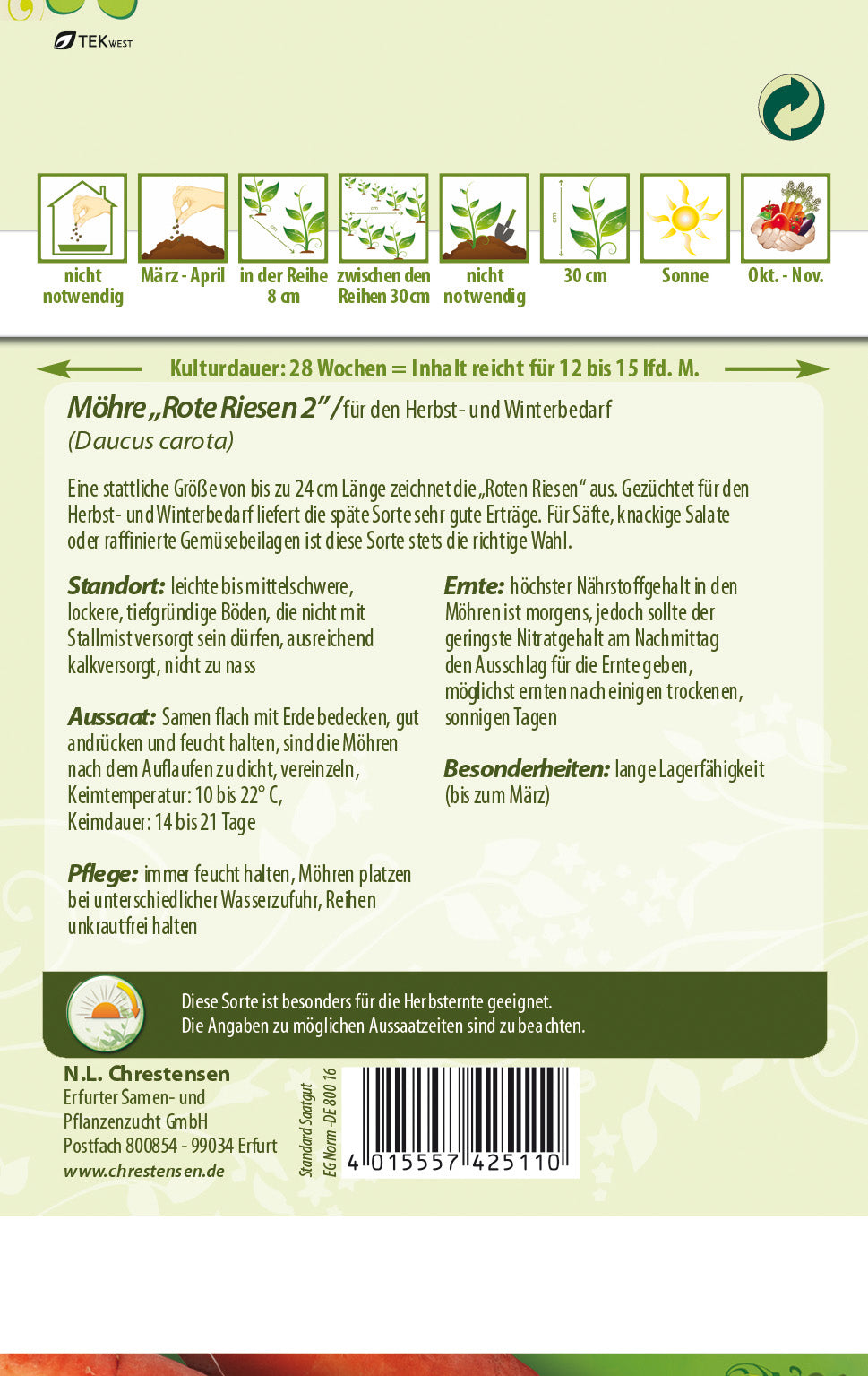 N.L. Chrestensen Möhre Rote Riesen 2