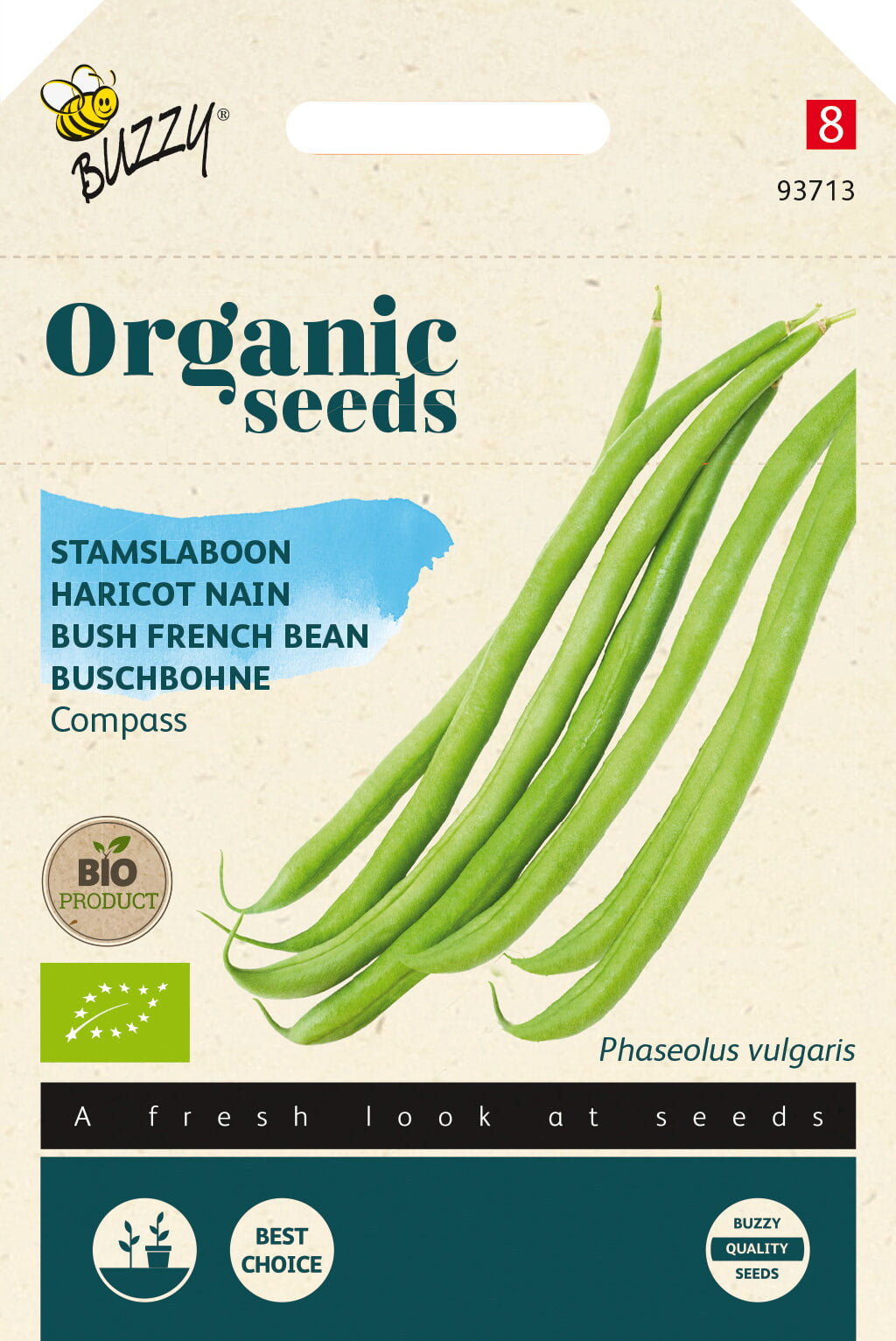 Buzzy Organic Seeds BIO Buschbohnen Compass Vorteilspackung