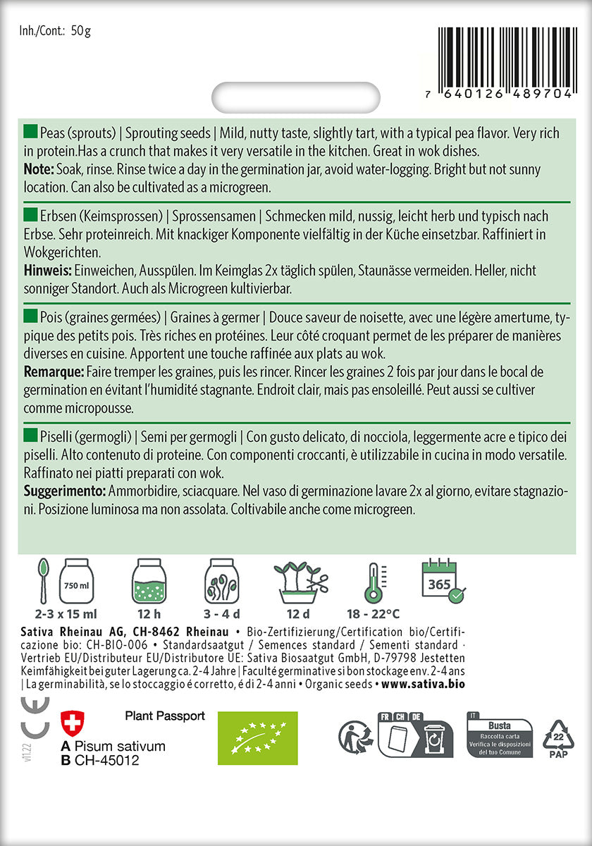Sativa Keimsprossen Erbsen