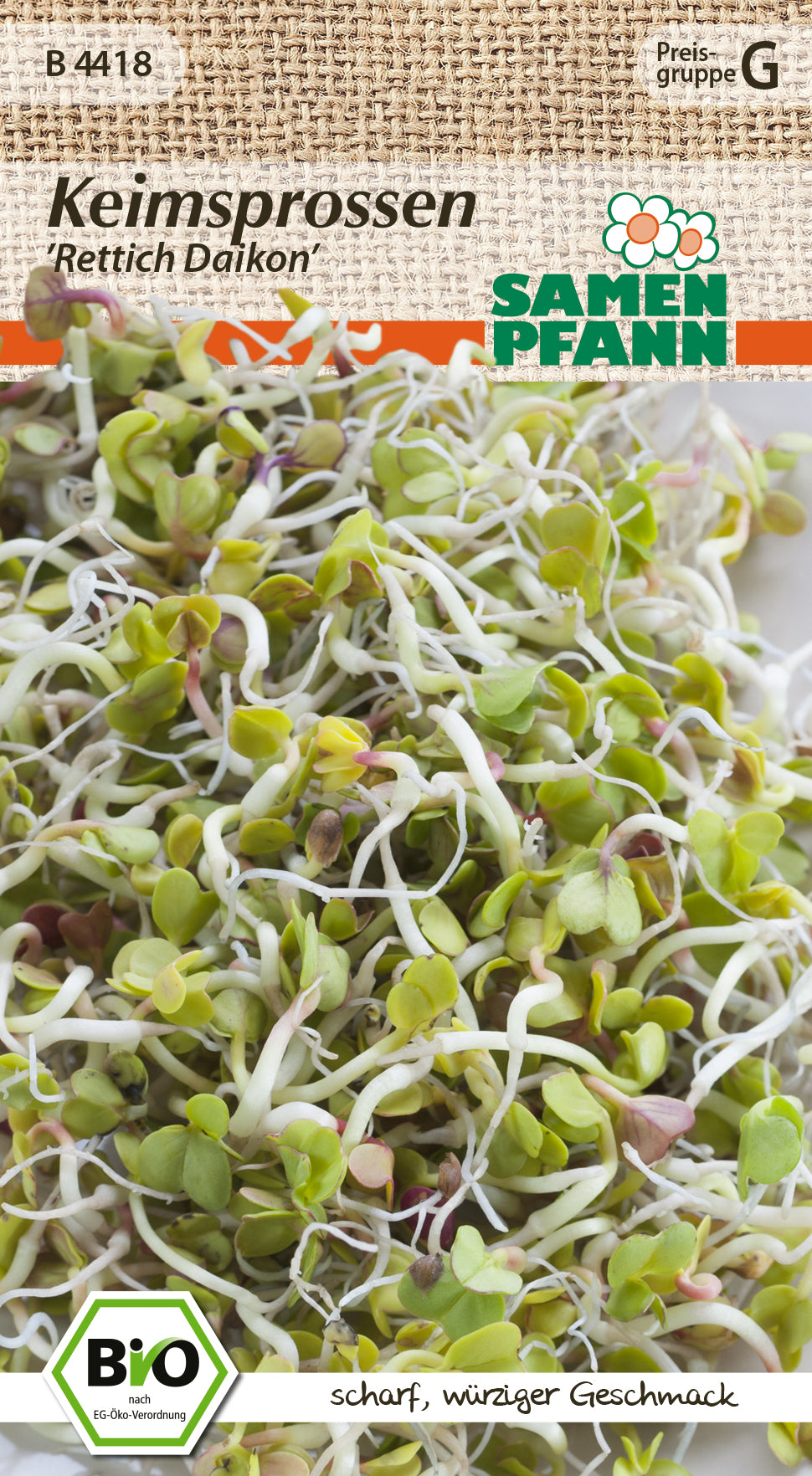 Samen Pfann BIO Keimsprossen Rettich Daikon