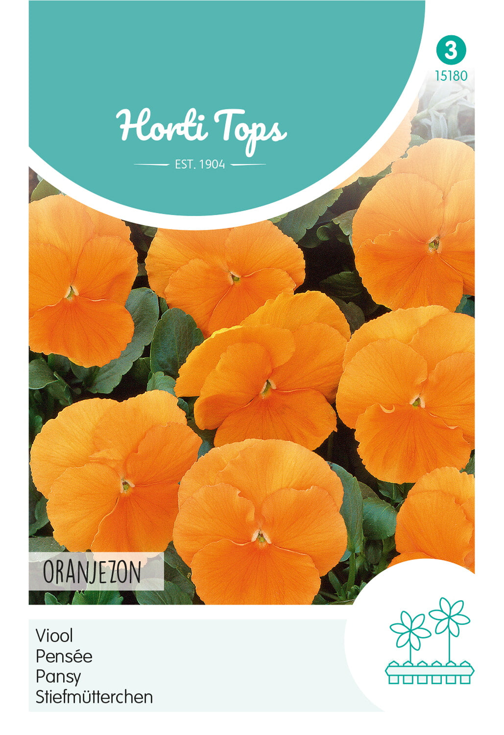 Horti Tops Garten-Stiefmütterchen Schweizer Riesen Orangesonne