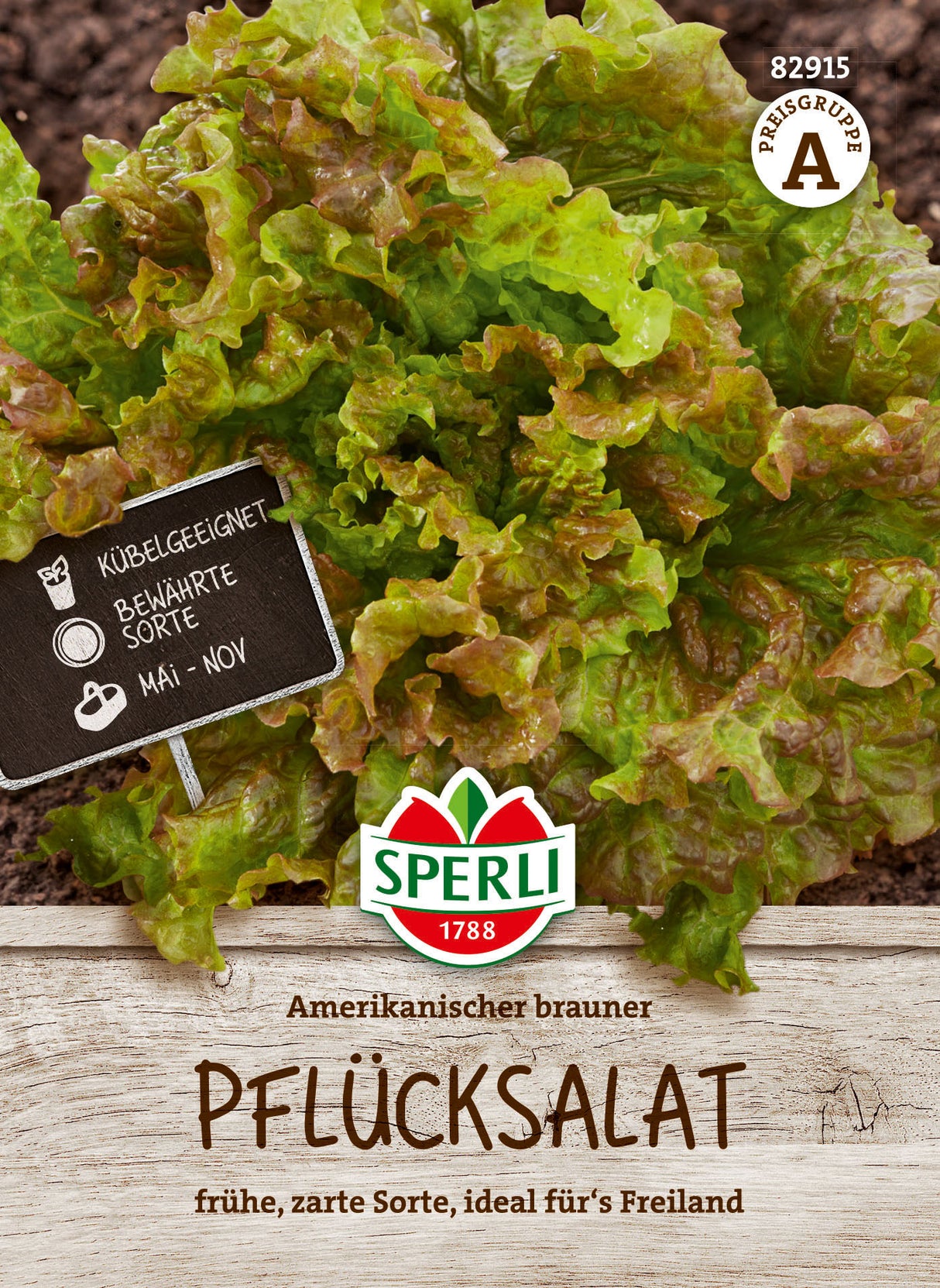 SPERLI Pflück- & Schnittsalat Amerikanischer brauner