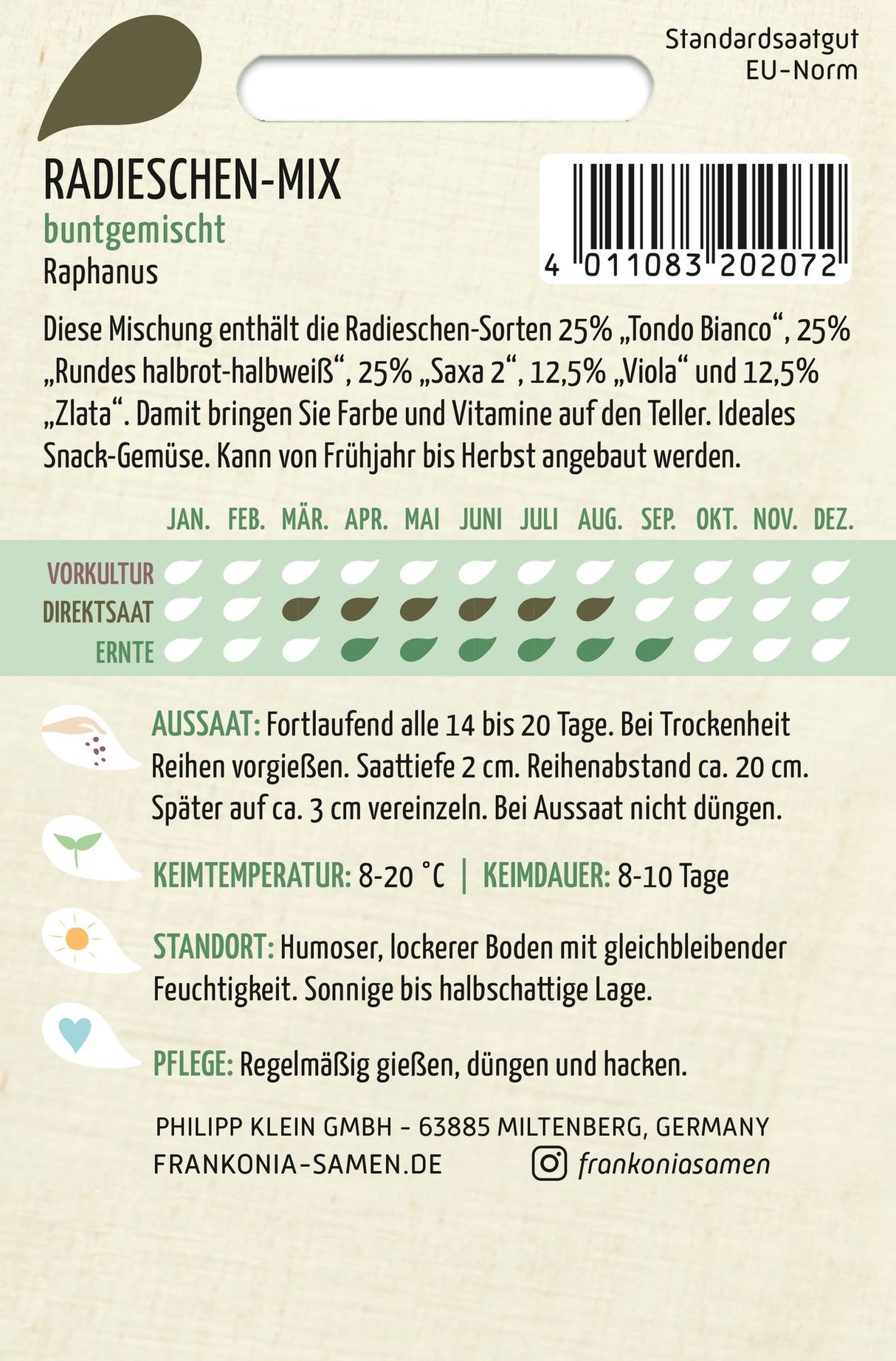 Frankonia Samen Radieschen buntgemischt