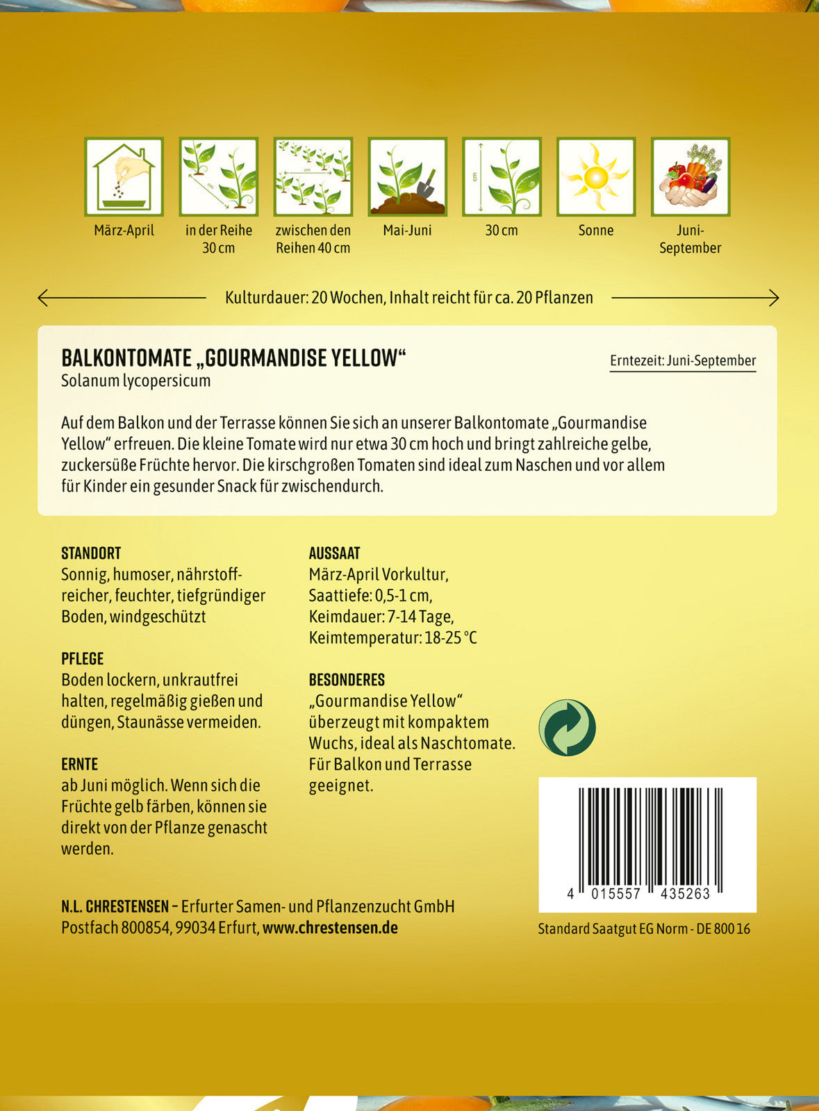 N.L. Chrestensen Balkontomate Gourmandise Yellow