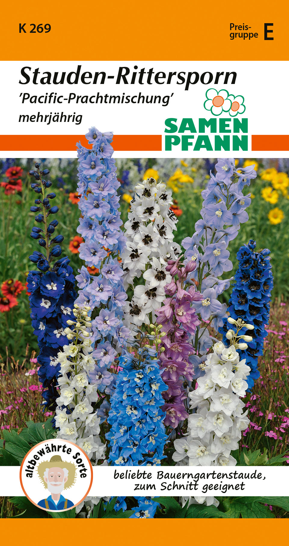 Samen Pfann Stauden-Rittersporn Pacific-Prachtmischung mehrjährig