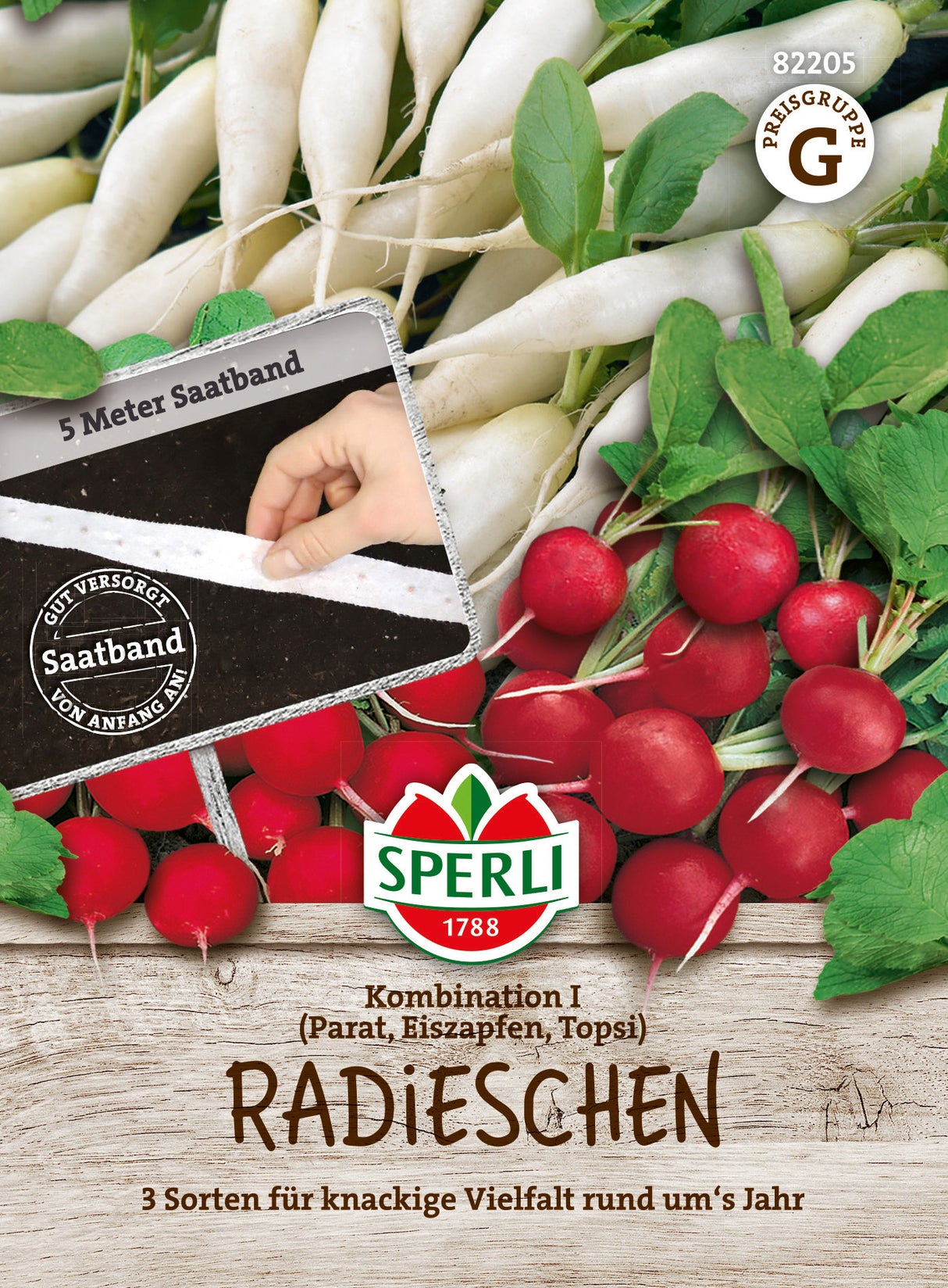 SPERLI Radieschen Kombination I Parat, Eiszapfen, Topsi Saatband