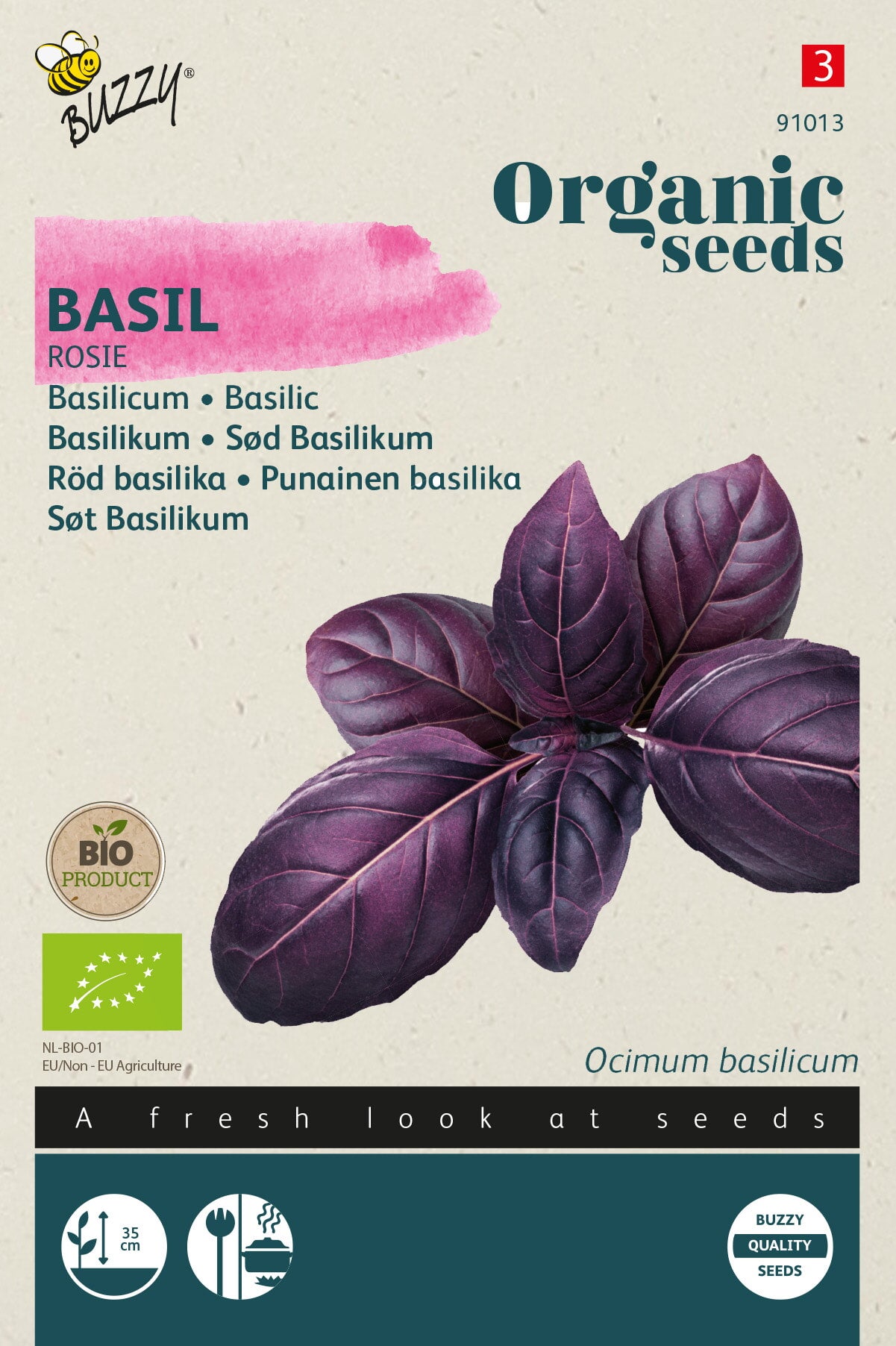 Buzzy Organic Seeds BIO Basilikum Rosie