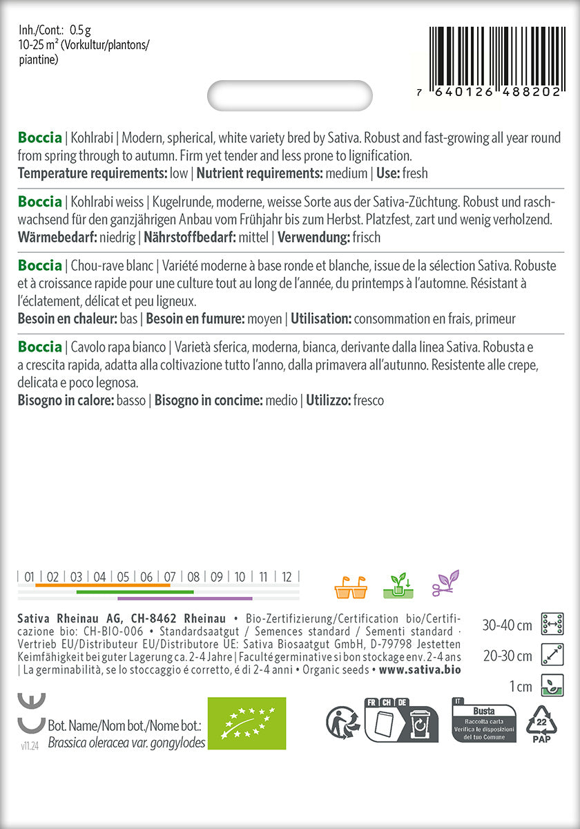 Sativa Kohlrabi weiss Boccia
