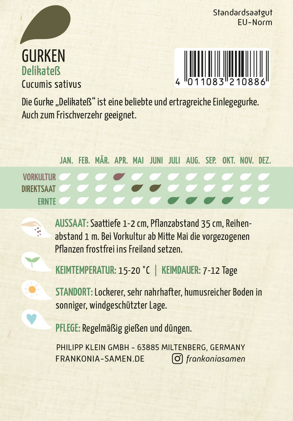 Frankonia Samen Einlegegurken Delikateß
