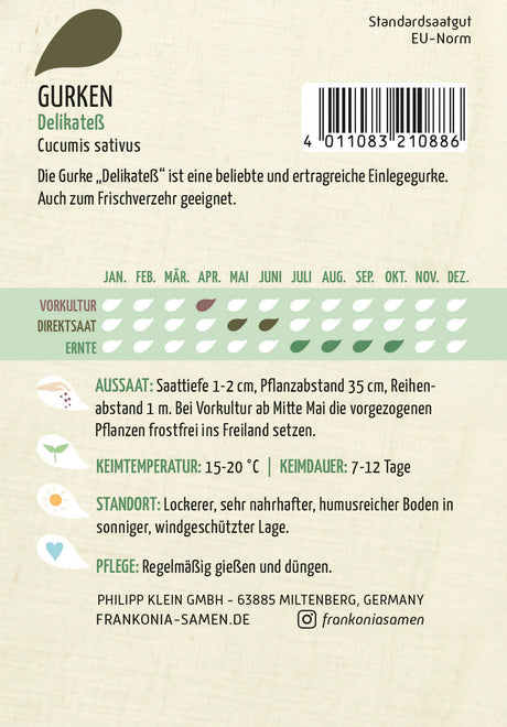 Frankonia Samen Einlegegurken Delikateß