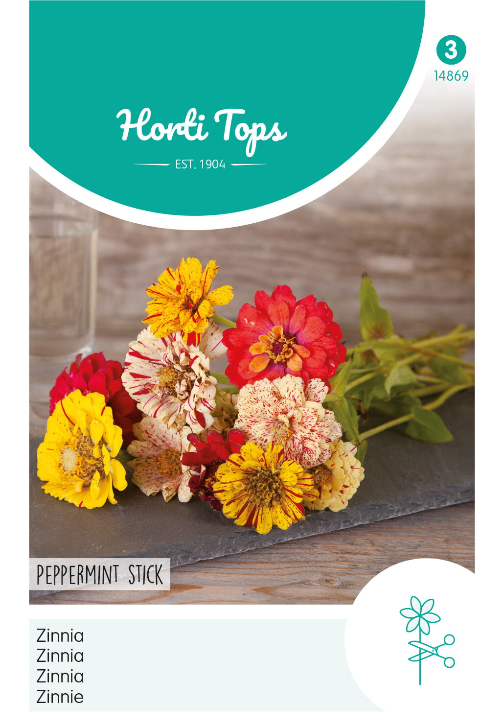 Horti Tops Zinnie Peppermint Stick