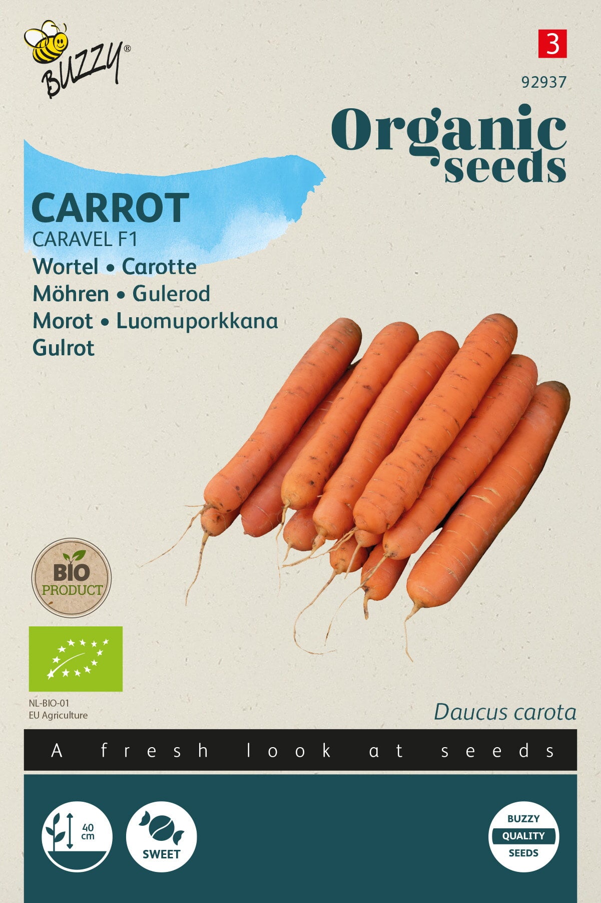 Buzzy Organic Seeds BIO Möhren Caravel