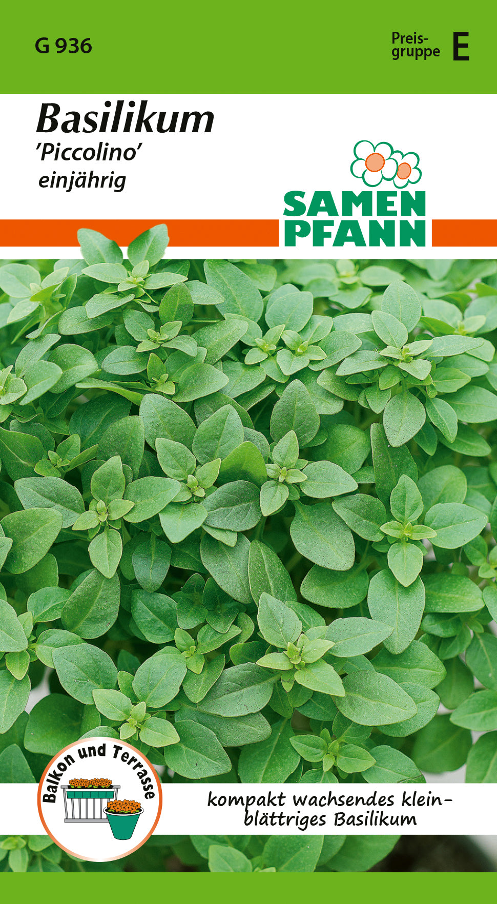 Samen Pfann Basilikum Piccolino einjährig