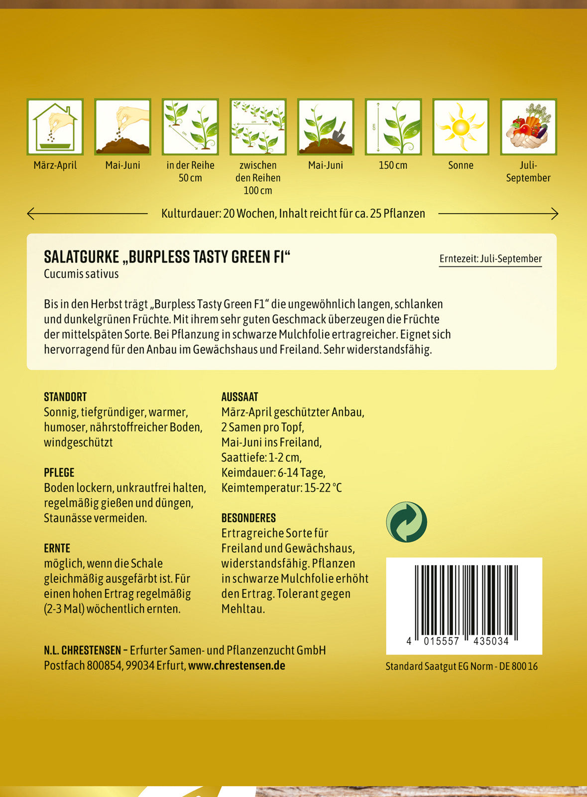 N.L. Chrestensen Salatgurke Burpless Tasty Green F1