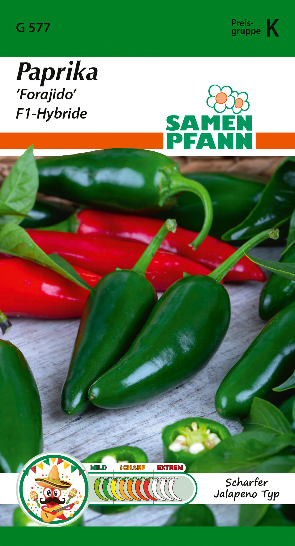 Samen Pfann Paprika Forajido