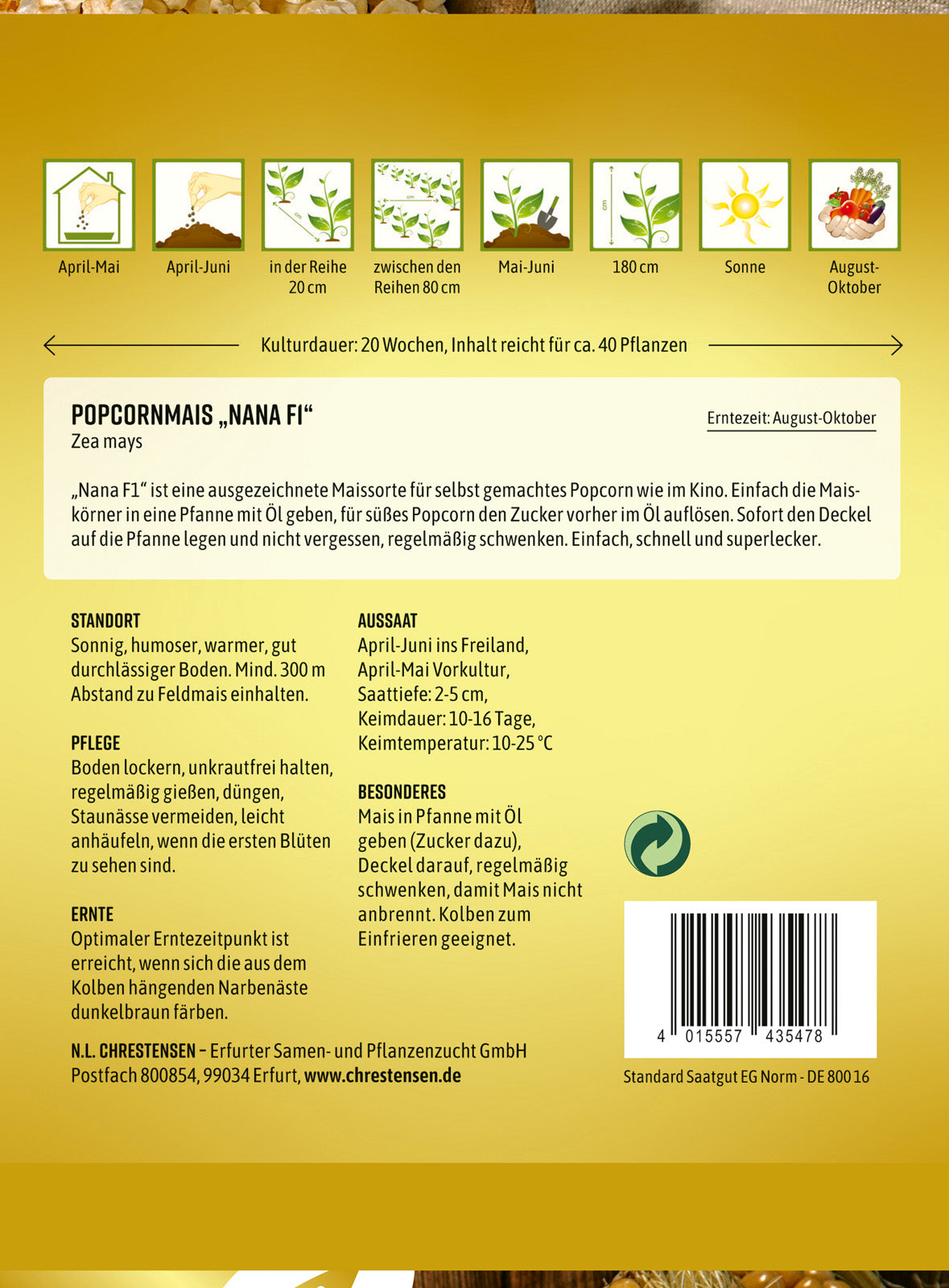 N.L. Chrestensen Popcornmais Nana F1
