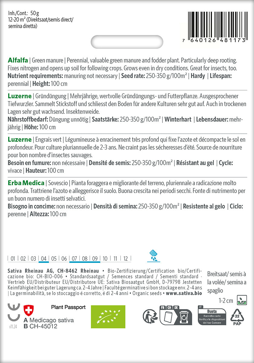 Sativa BIO Gründüngung Luzerne