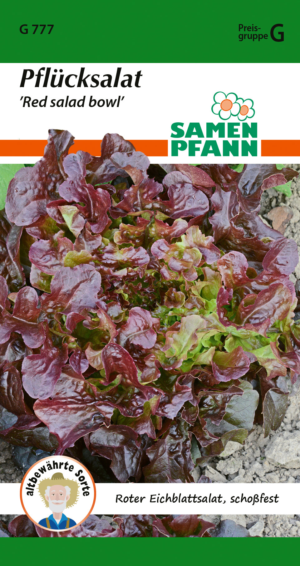 Samen Pfann Pflücksalat Red Salad Bowl