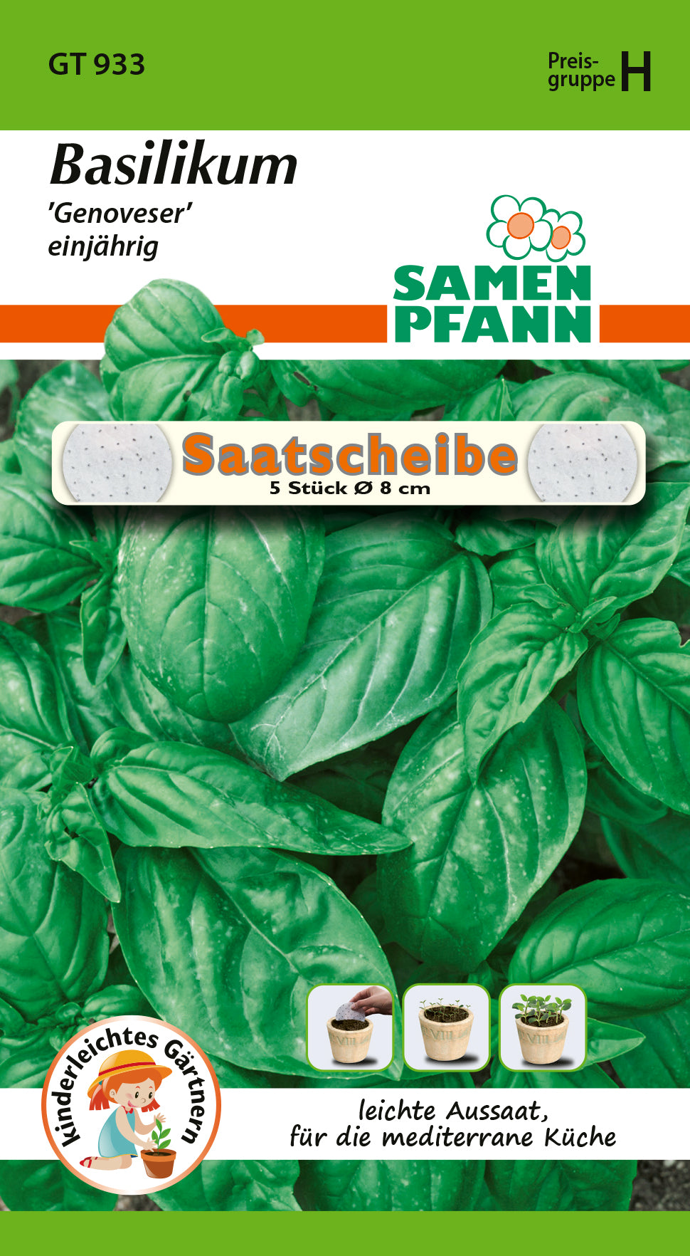 Samen Pfann Genoveser Basilikum Saatscheibe