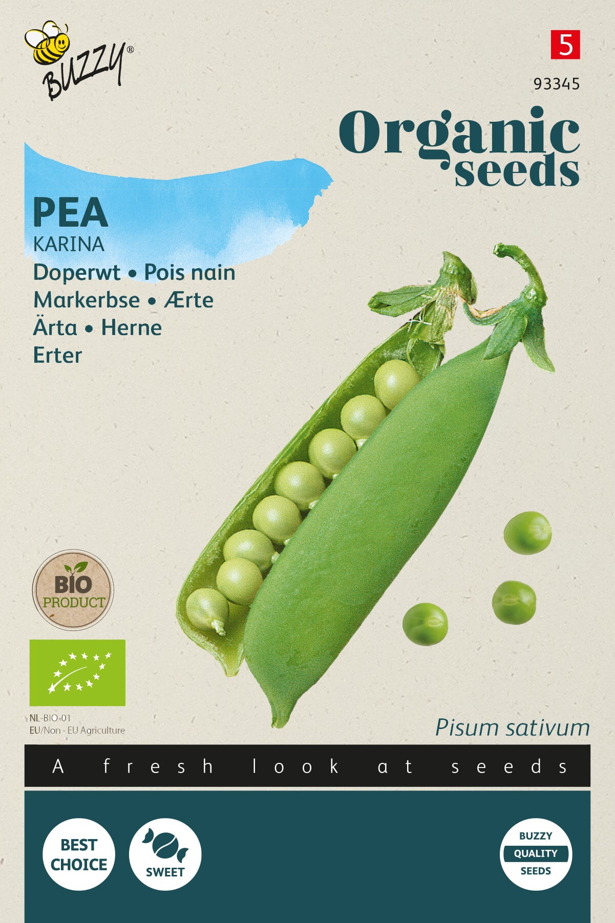 Buzzy Organic Seeds BIO Markerbsen Karina